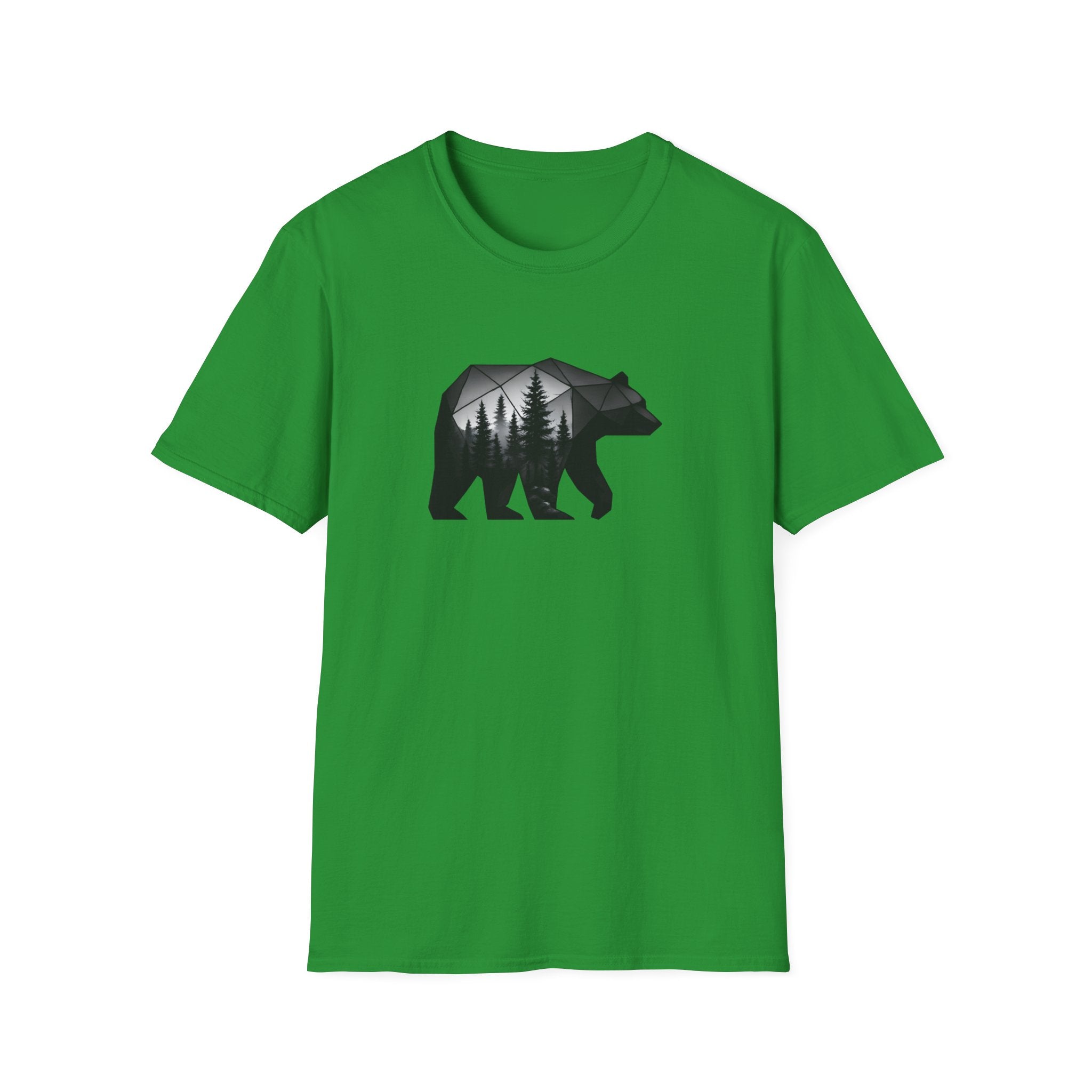 Geometric Bear Forest T-Shirt | Modern Nature Graphic Tee