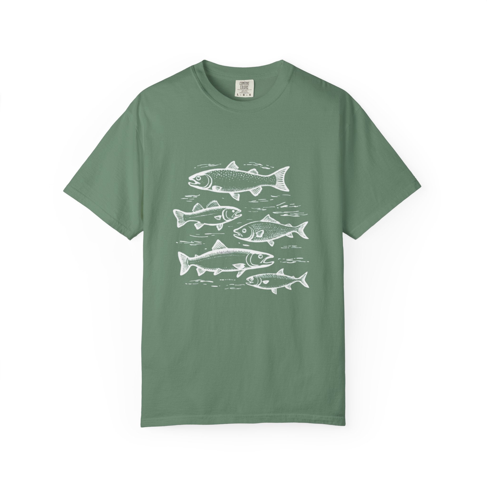 Fish Collection Garment-Dyed T-Shirt | Simple Marine Design