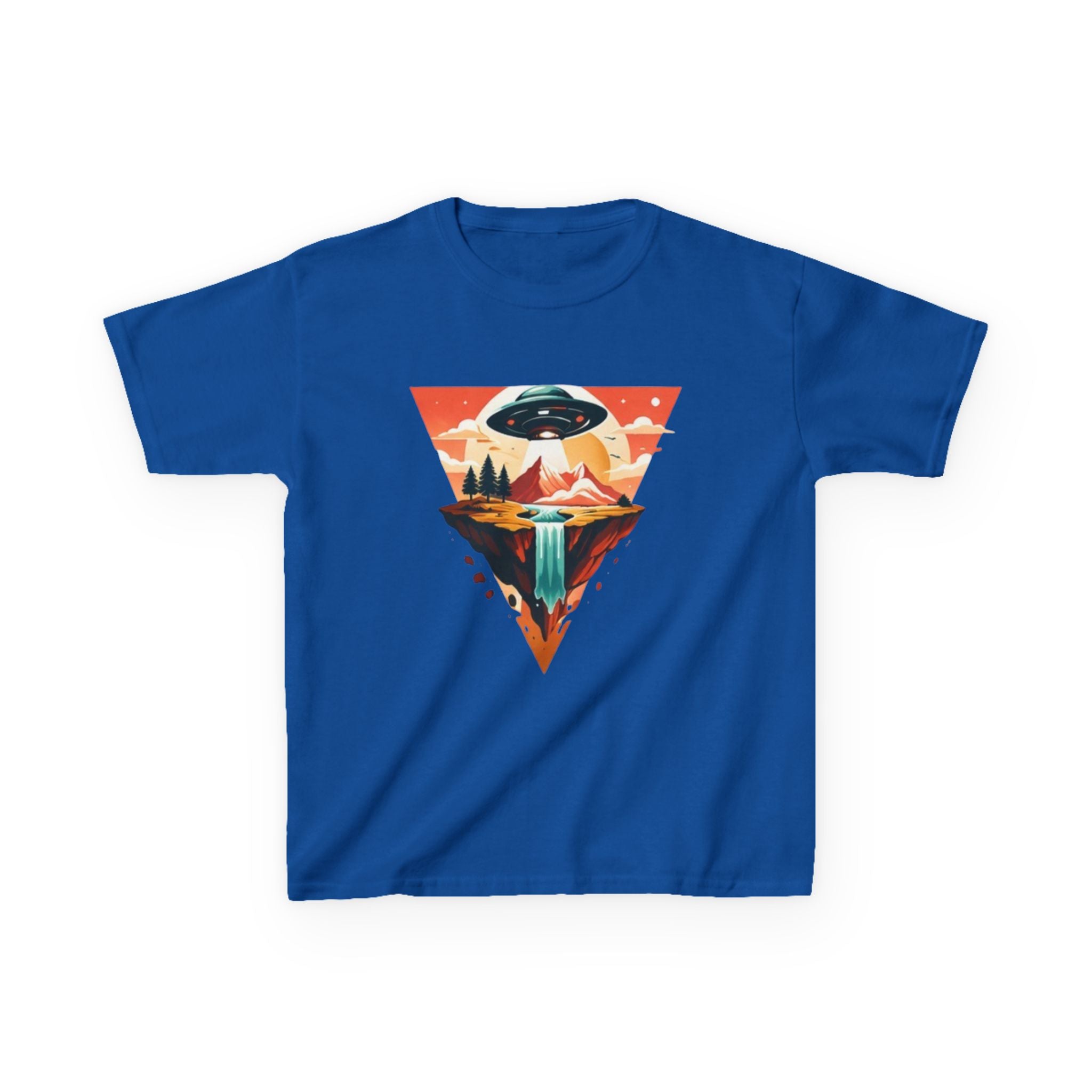 Kids Tee | UFO Mountain Waterfall Adventure Graphic