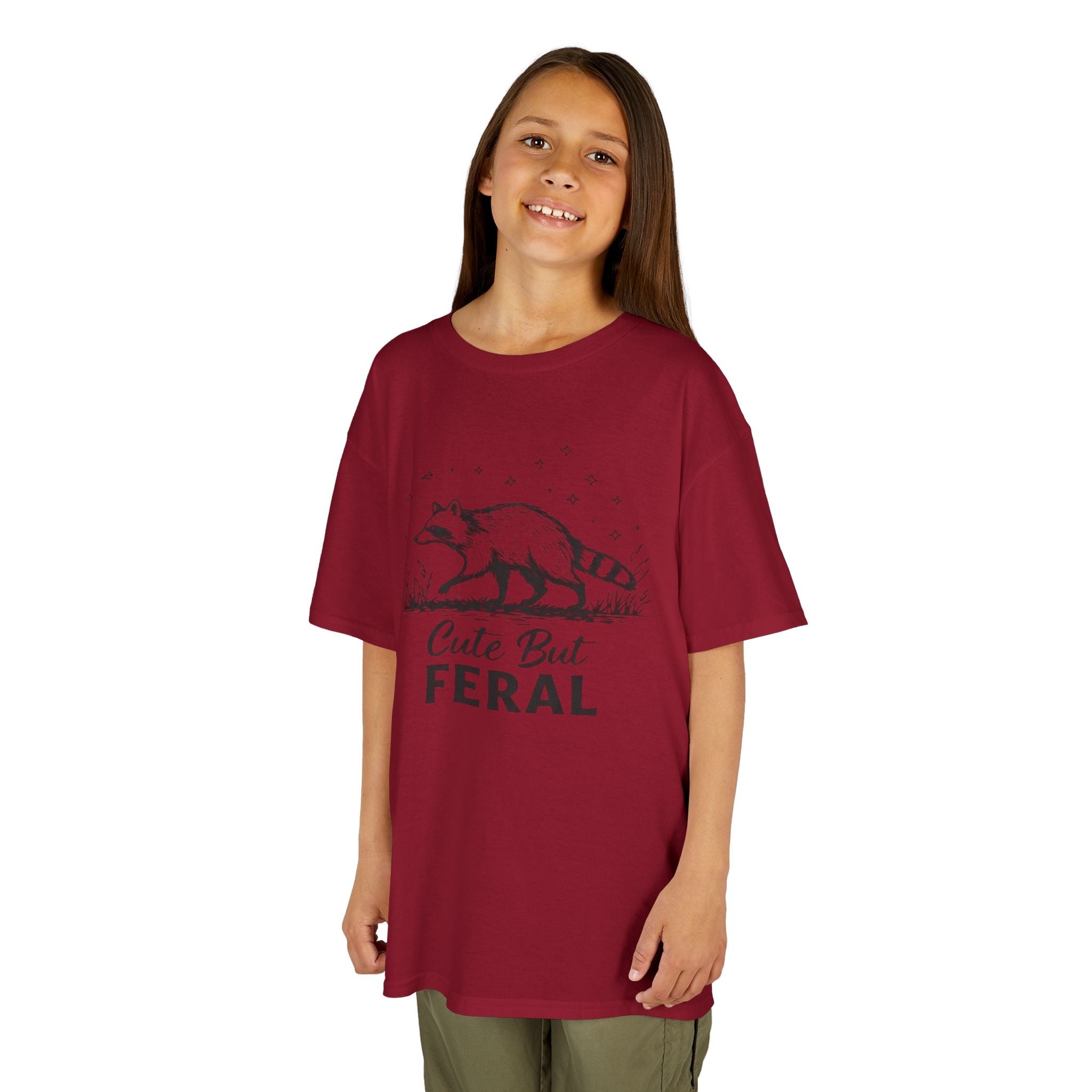 Kids Tee | Cute But Feral Raccoon Graphic