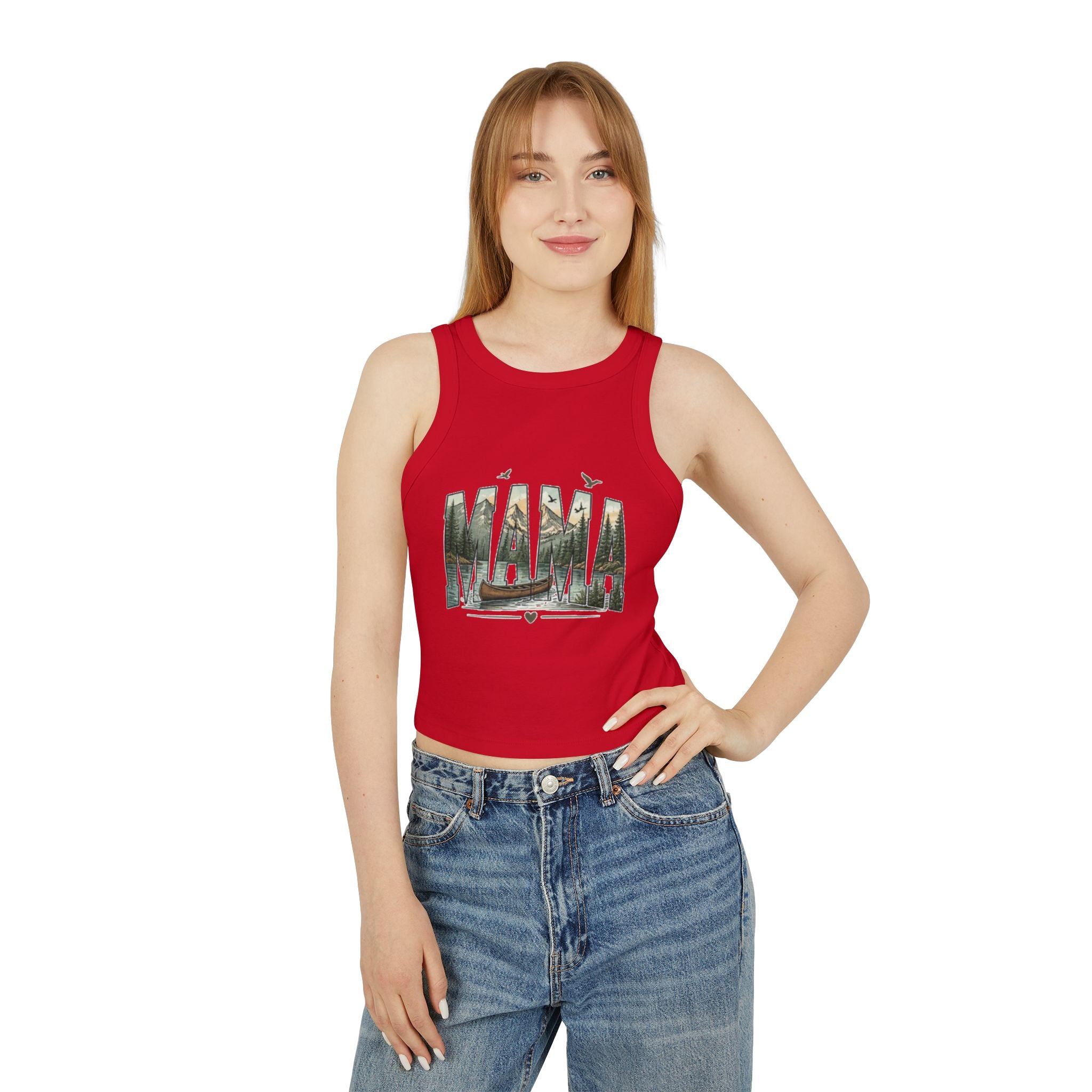 Mama Nature Tank Top |  Woodland Graphic Womens Racer Tank