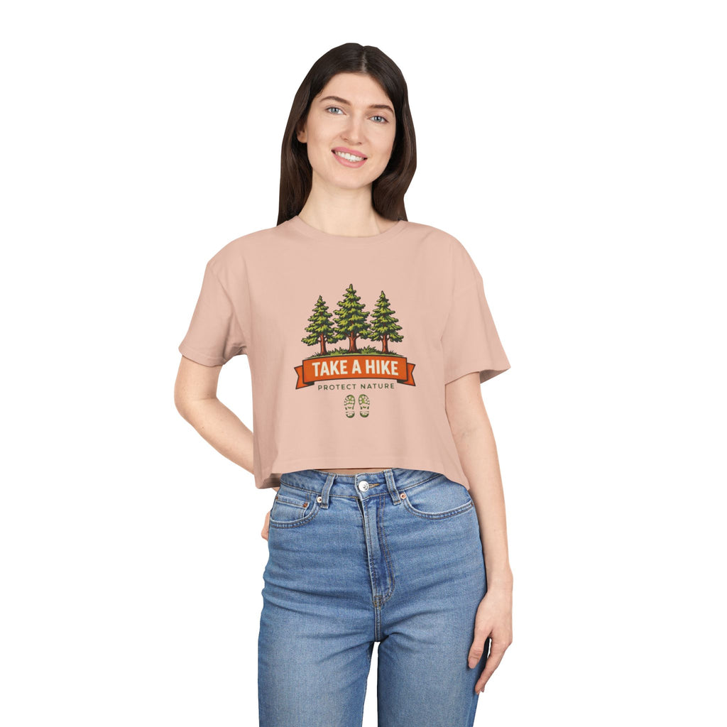 Take a Hike Crop Tee | Womens Outdoor Hiking Shirt | Protect Nature Graphic Top