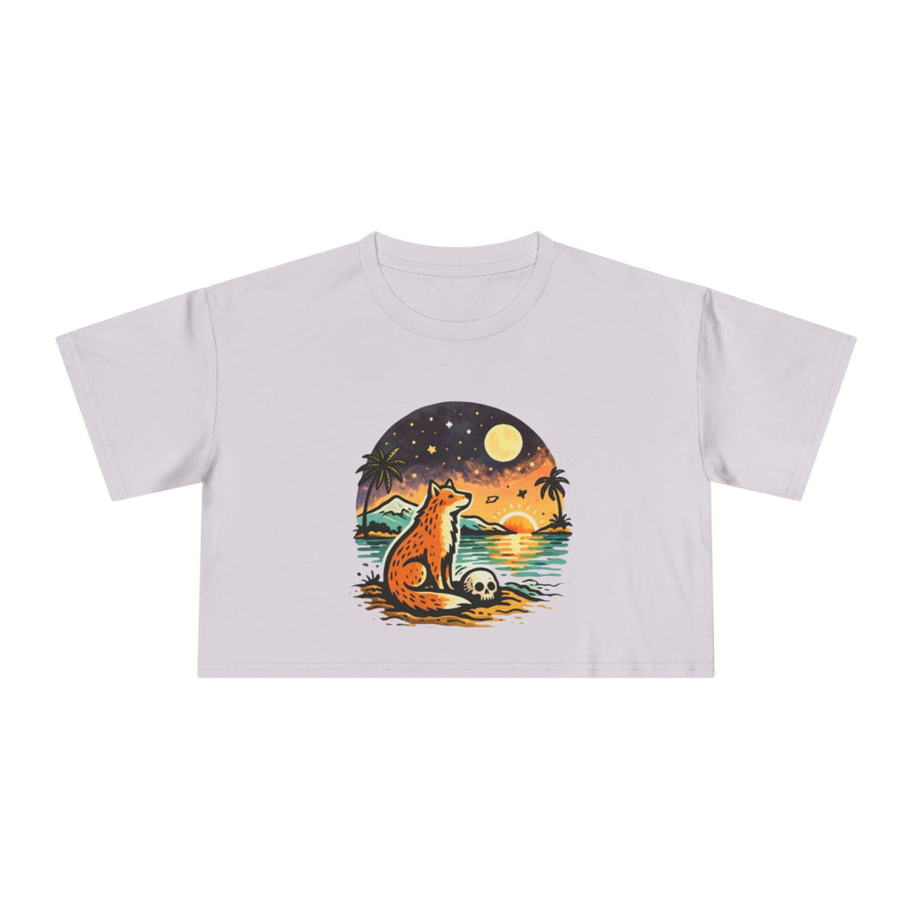 Crop Tee | Sunset Fox Beach Graphic
