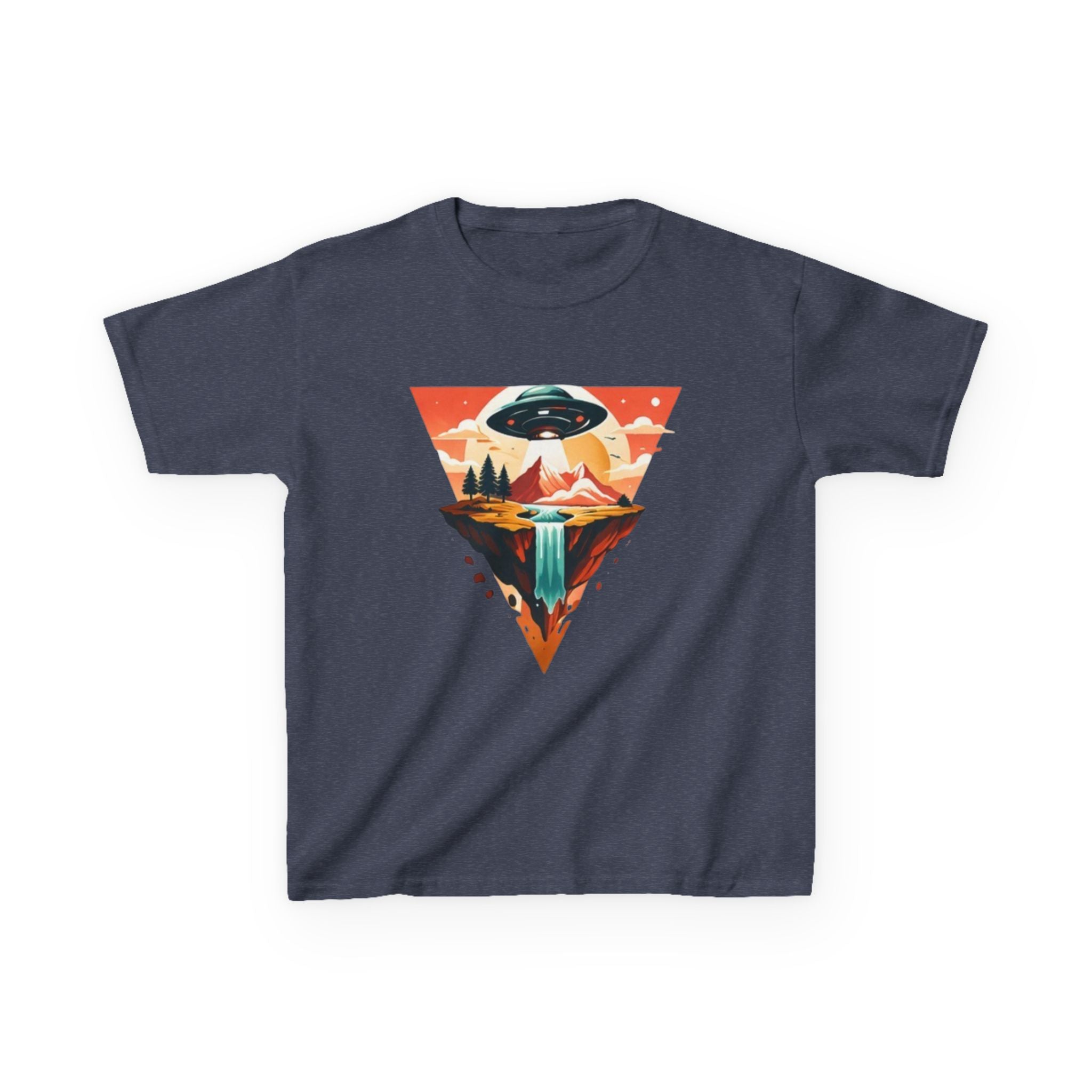 Kids Tee | UFO Mountain Waterfall Adventure Graphic
