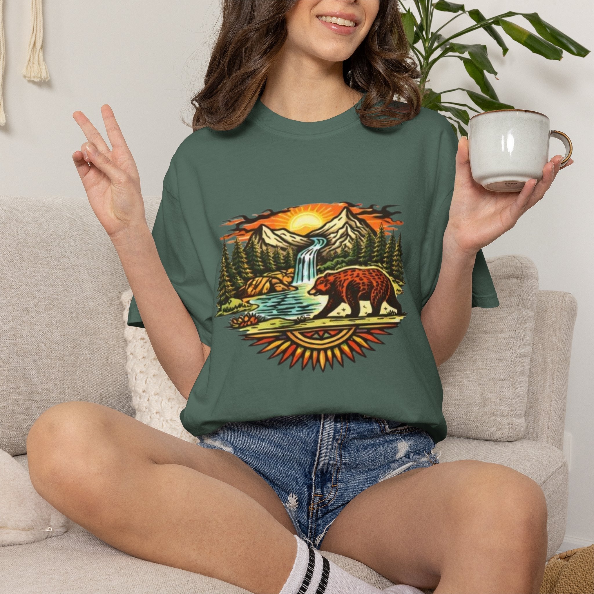 Bear Mountain Sunset T-Shirt | Scenic Wilderness Graphic Tee