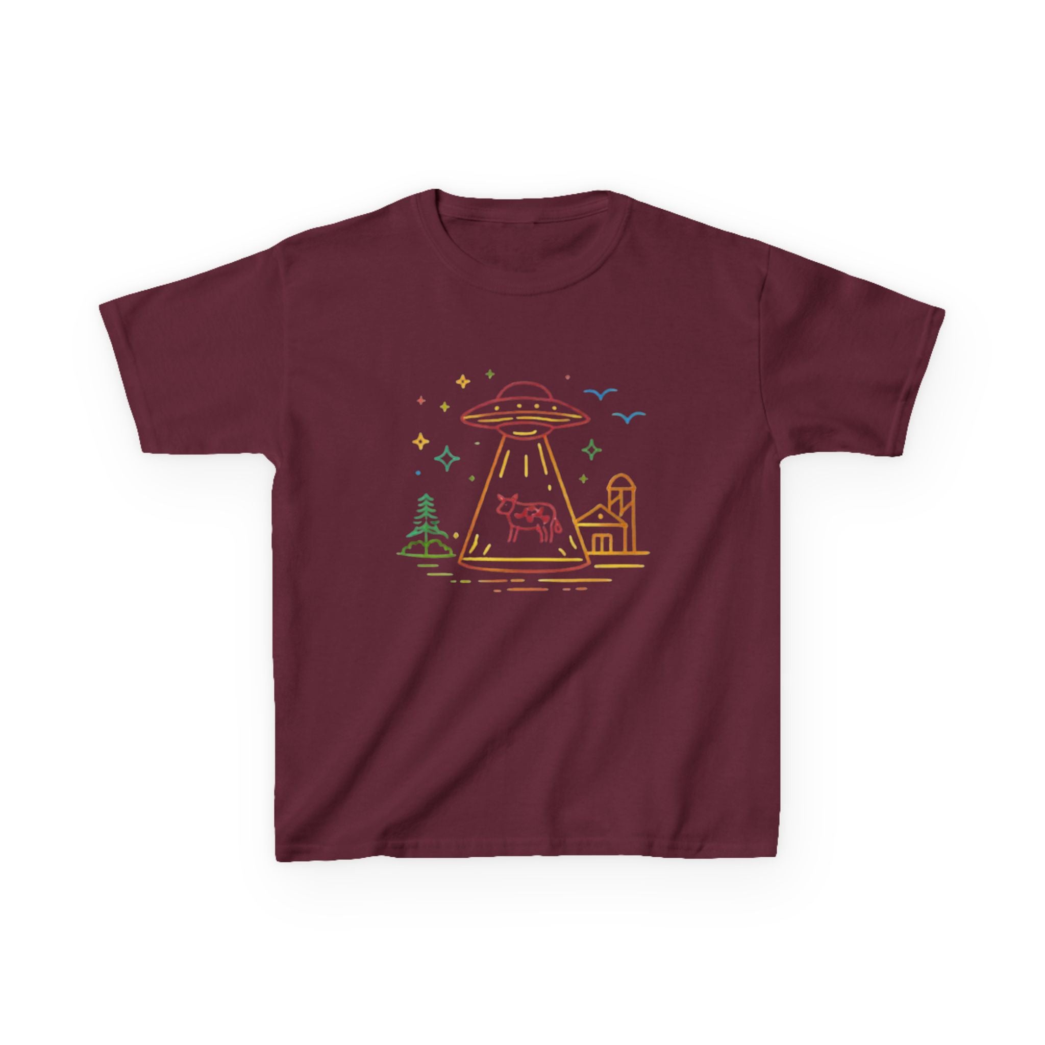 Kids T-Shirt | Pastel UFO Cow Abduction Design