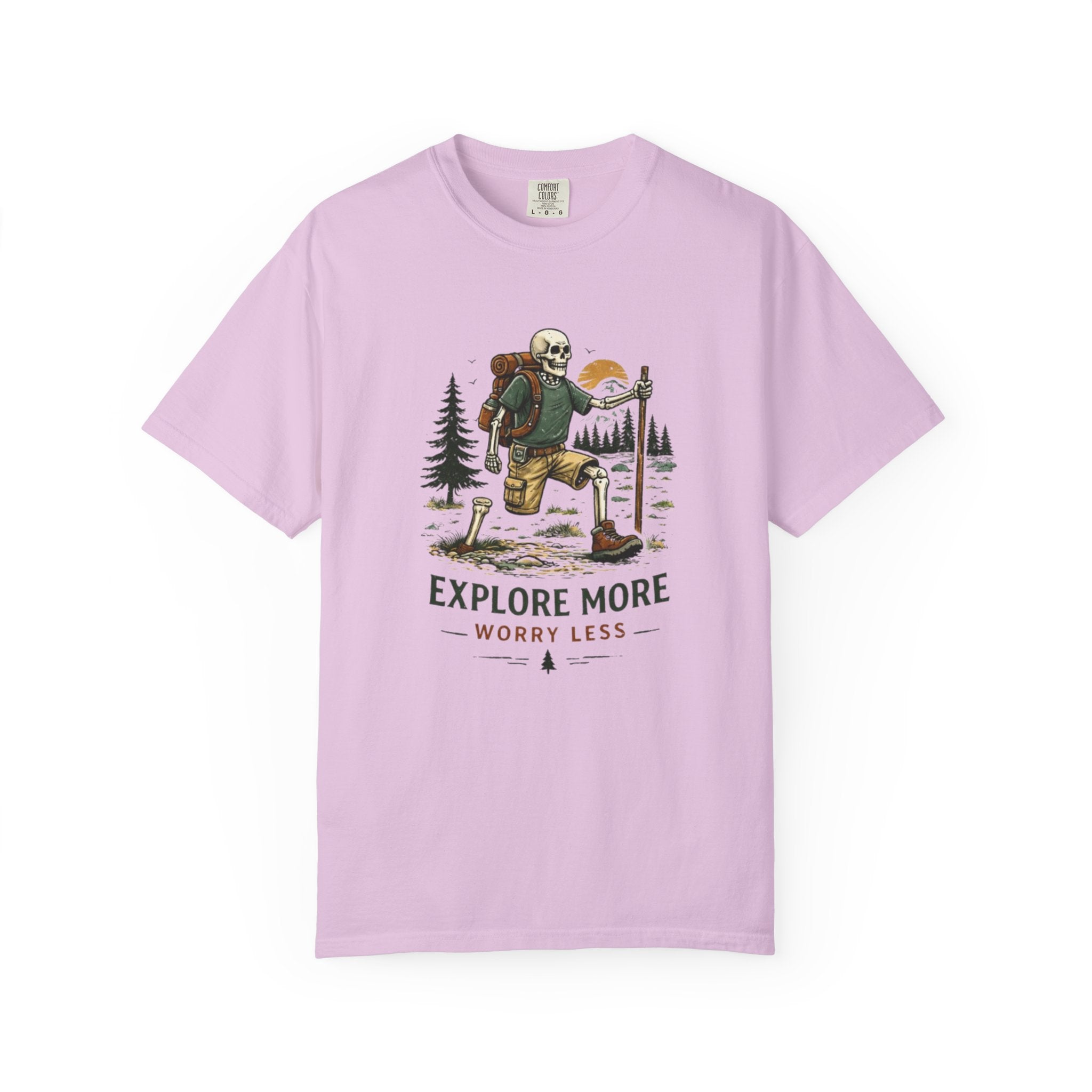 Explore More Worry Less T-Shirt | Adventure Hiking Graphic Tee