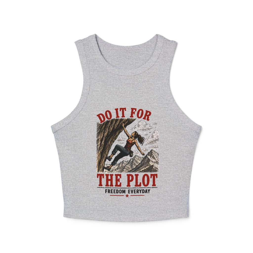 Do It For The Plot Racer Tank Top | Vintage Climber Graphic