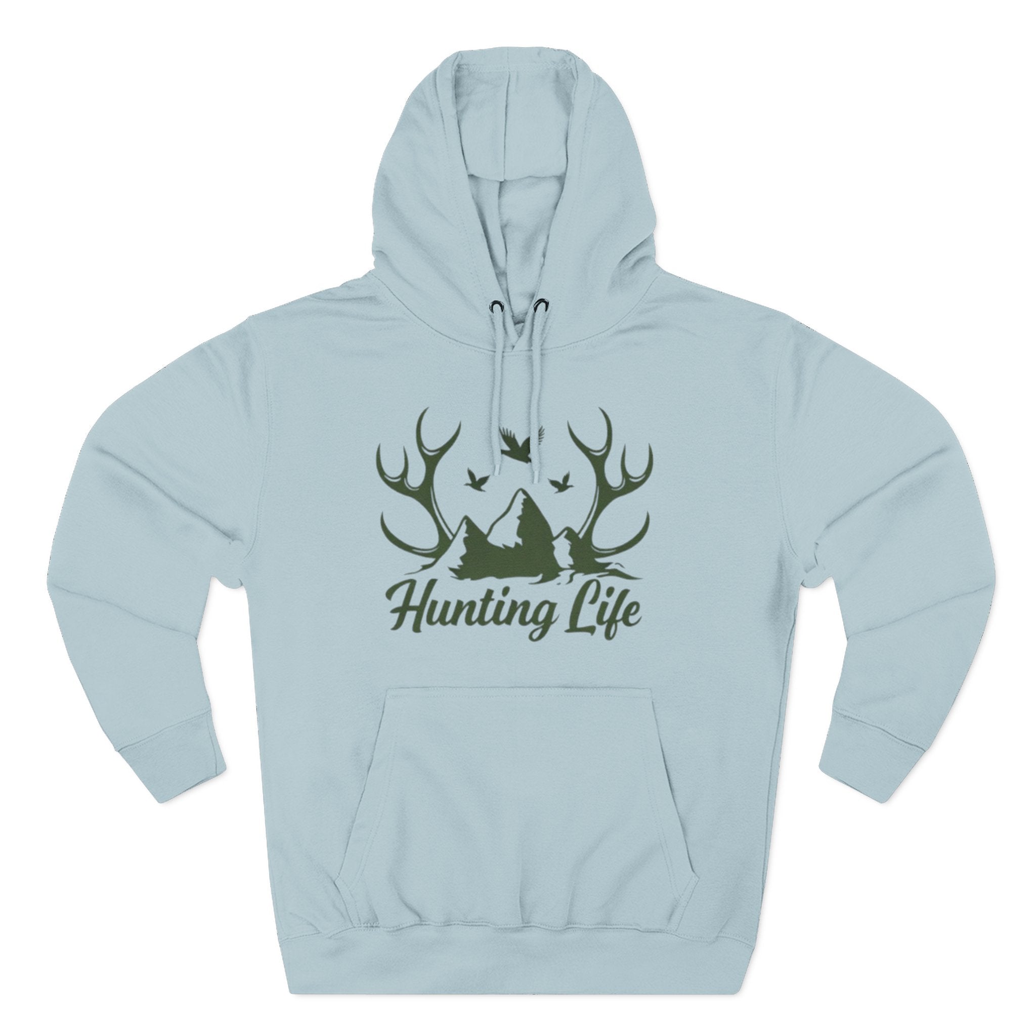 Hunting Life Hoodie | Antler Mountain & Birds Outdoor Hunting Hooded Sweatshirt
