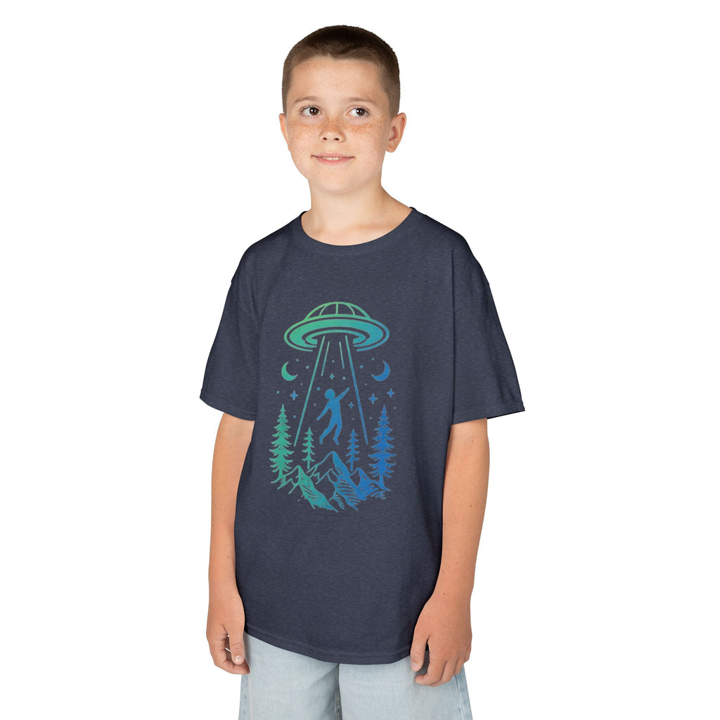 Kids UFO Abduction Tee | Space Adventure Mountain Shirt