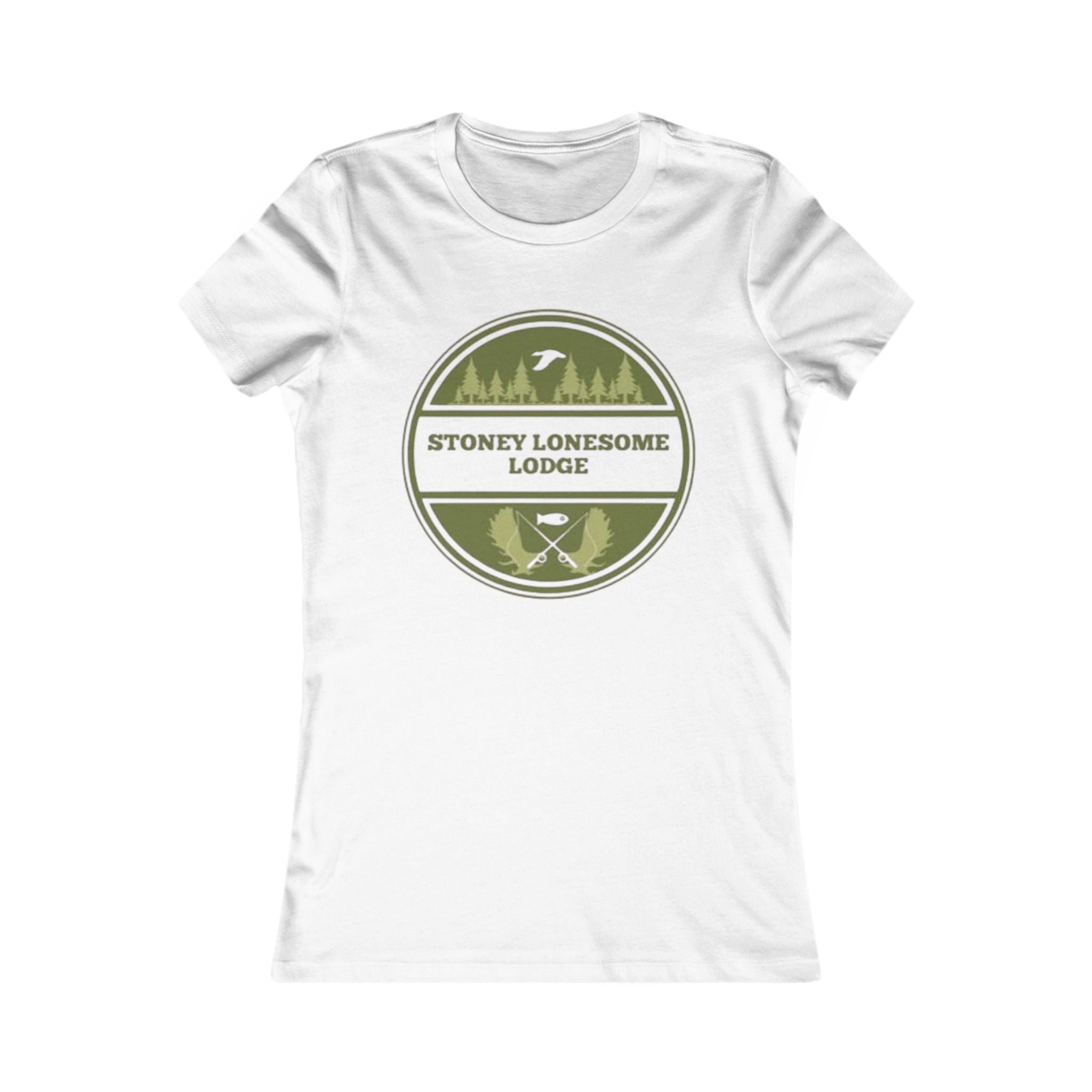 Stoney Lonesome Lodge Women's Tee | Outdoor Lodge Vintage Badge T-Shirt