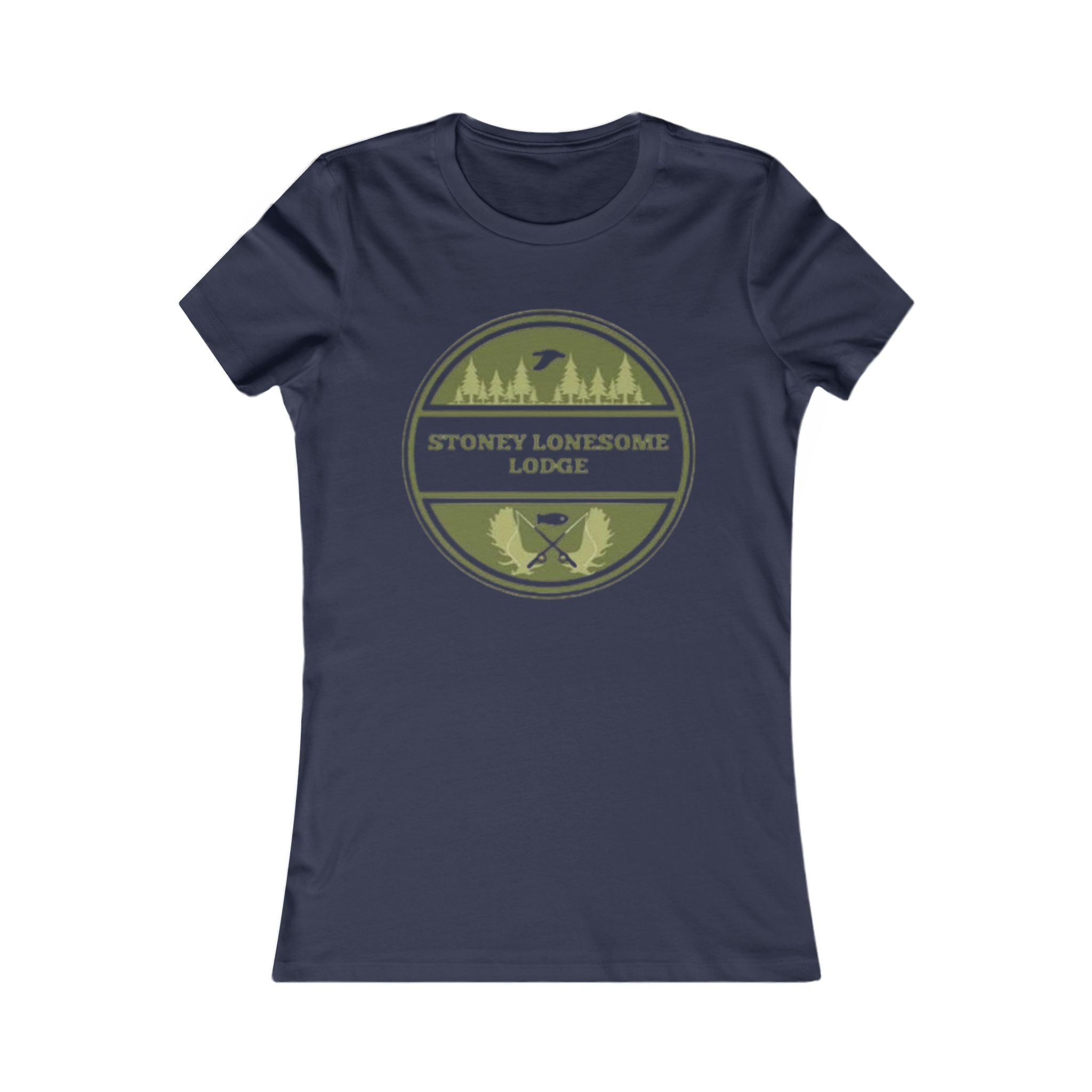 Stoney Lonesome Lodge Women's Tee | Outdoor Lodge Vintage Badge T-Shirt