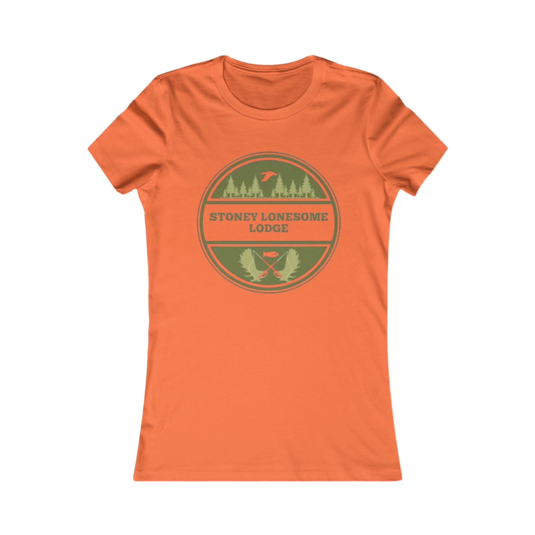 Stoney Lonesome Lodge Women's Tee | Outdoor Lodge Vintage Badge T-Shirt