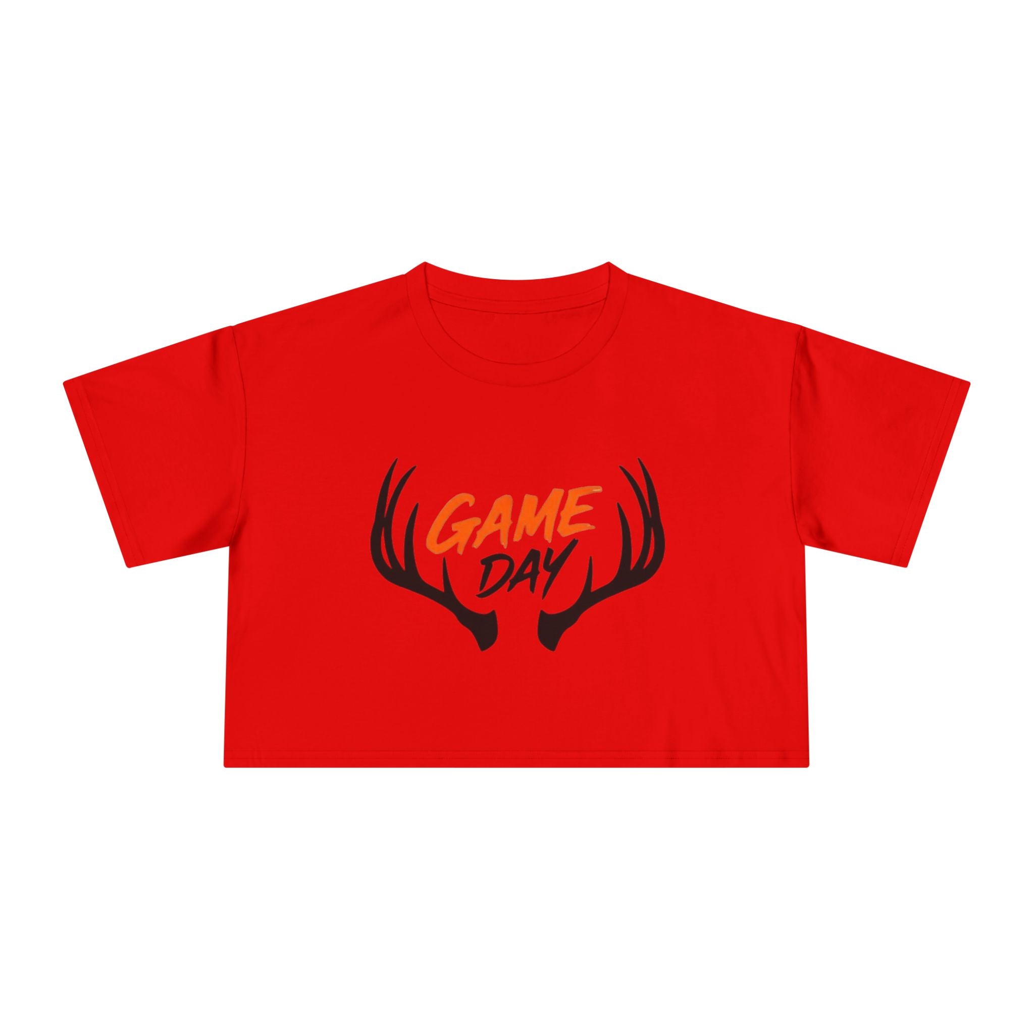 Game Day Crop Tee | Womens Hunting Antler Graphic Top