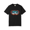 Northern Lights Ski Goggles T-Shirt | Aurora Skiing Landscape Design