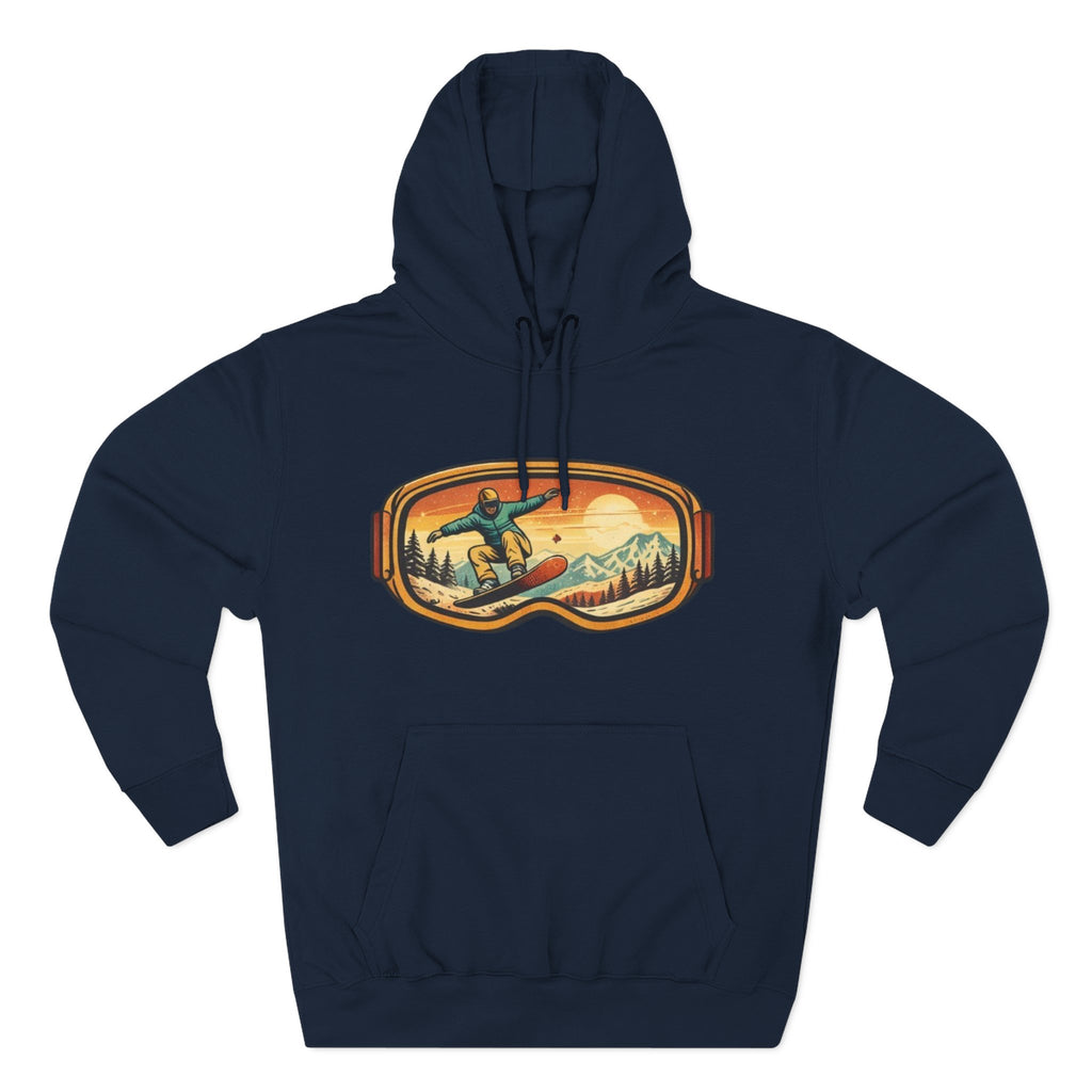 Snowboarder Goggles Graphic Hoodie | Vintage Mountain Ski Snowboarding Design