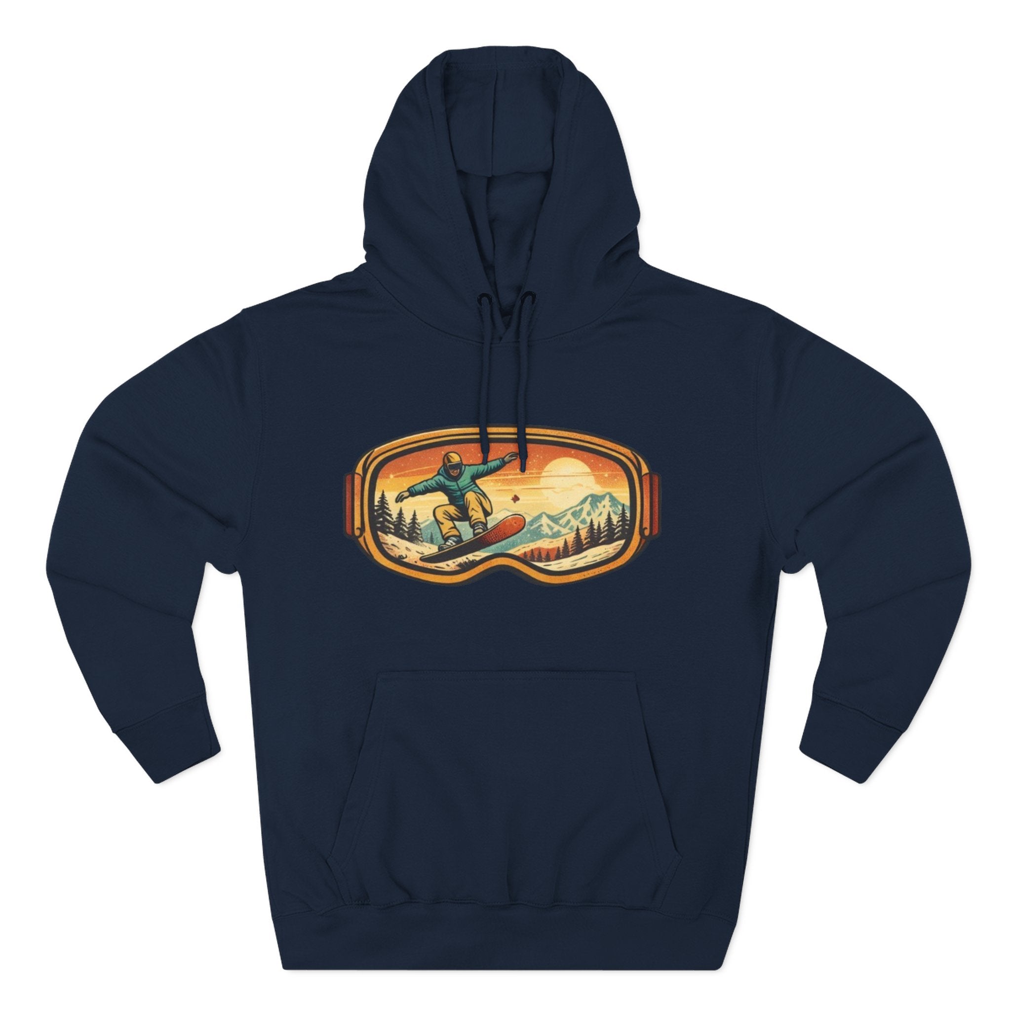 Snowboarder Goggles Graphic Hoodie | Vintage Mountain Ski Snowboarding Design