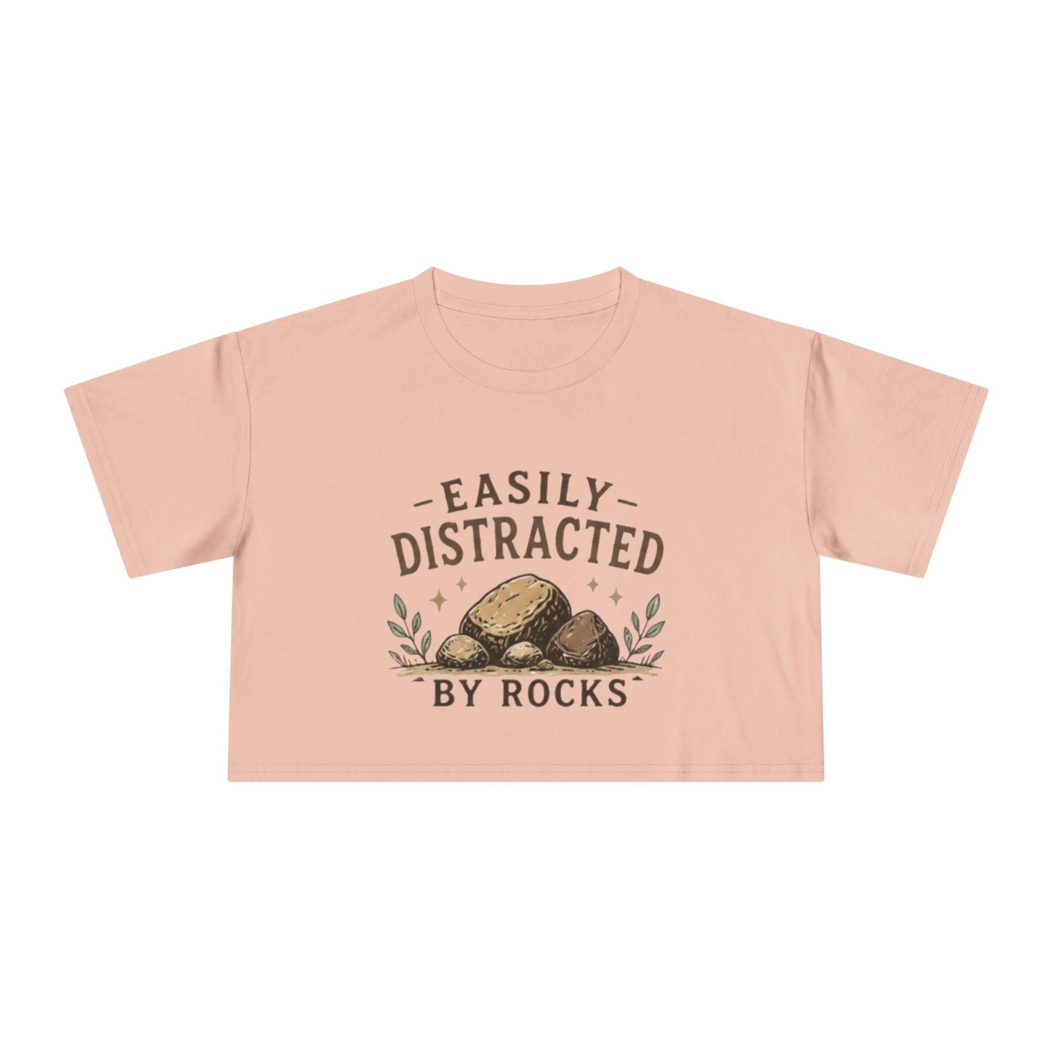 Easily Distracted by Rocks Crop Tee