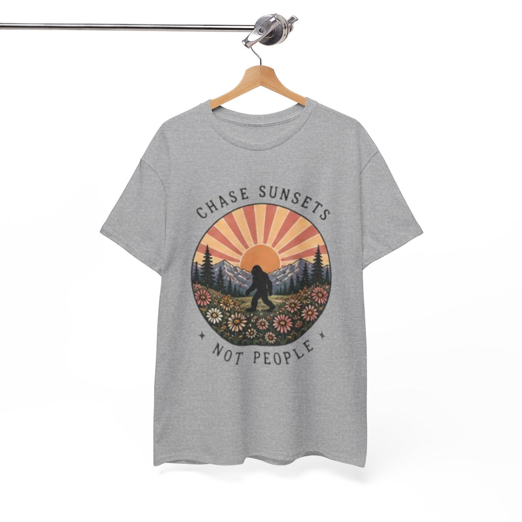 Chase Sunsets Not People Bigfoot Tee