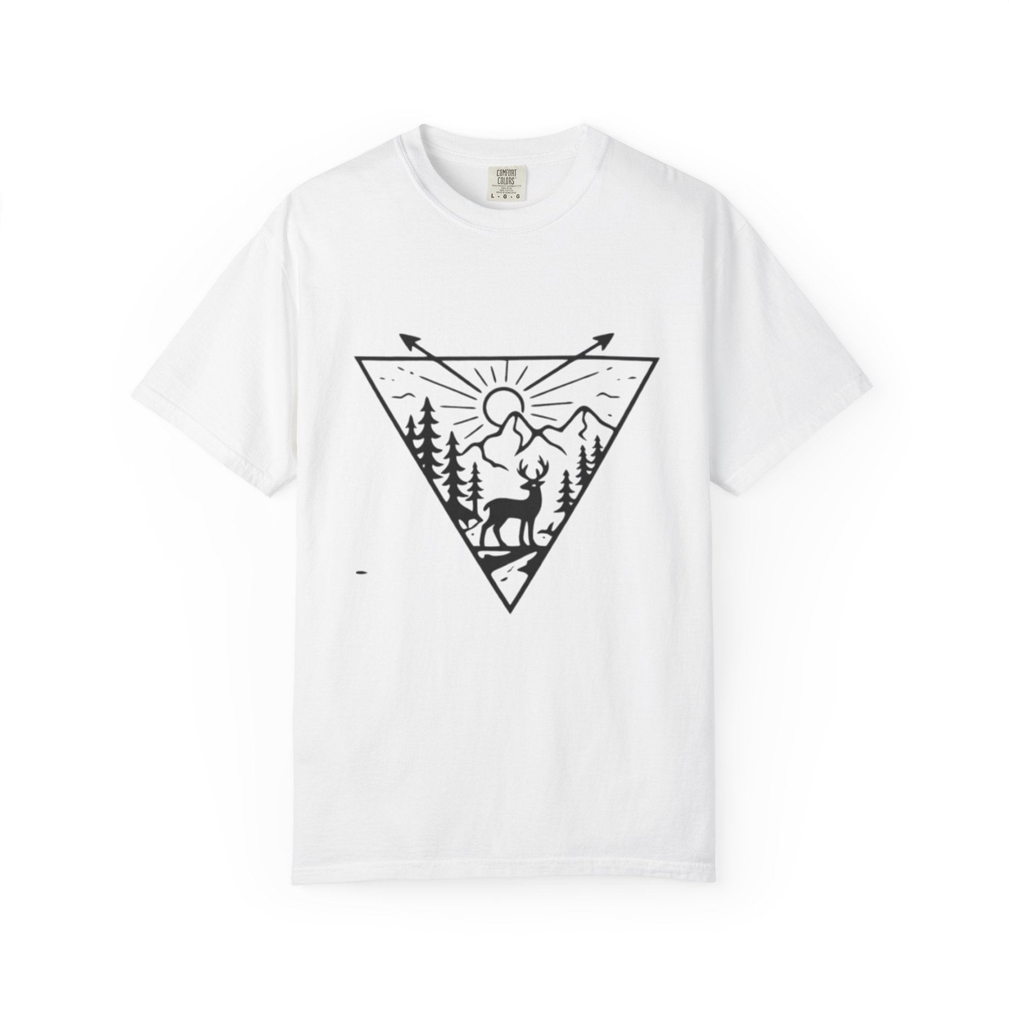Adventure Deer Mountain T-Shirt | Outdoor Nature Triangle Design