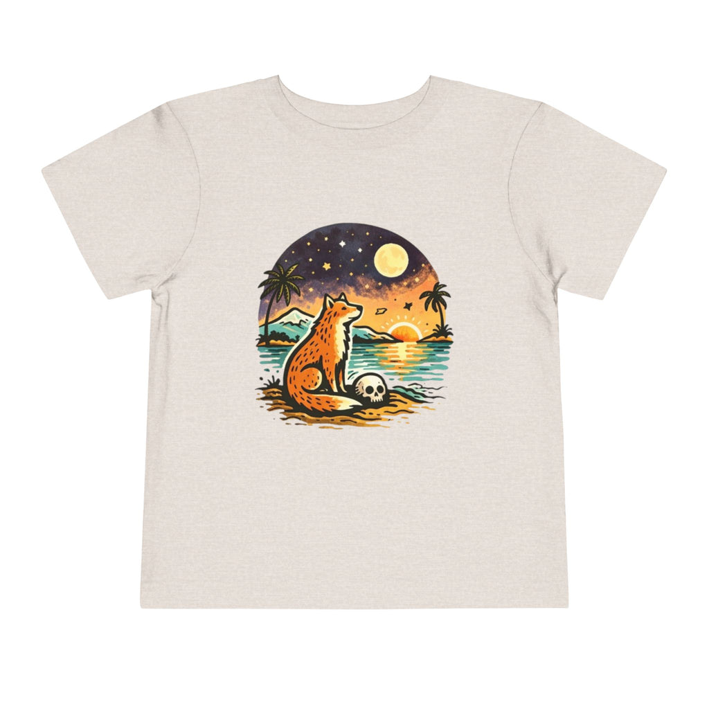 Toddler Tee | Fox Watching Sunset Beach Illustration