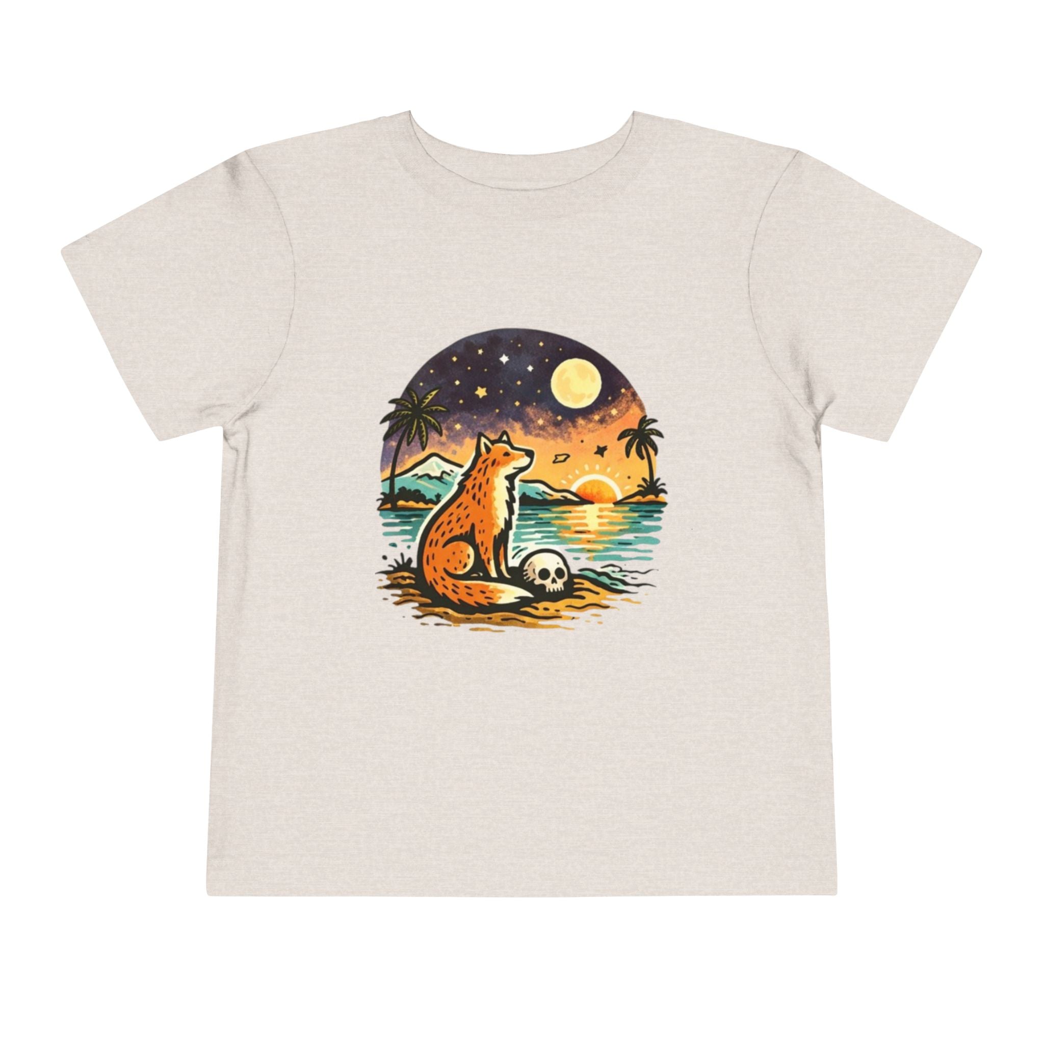 Toddler Tee | Fox Watching Sunset Beach Illustration