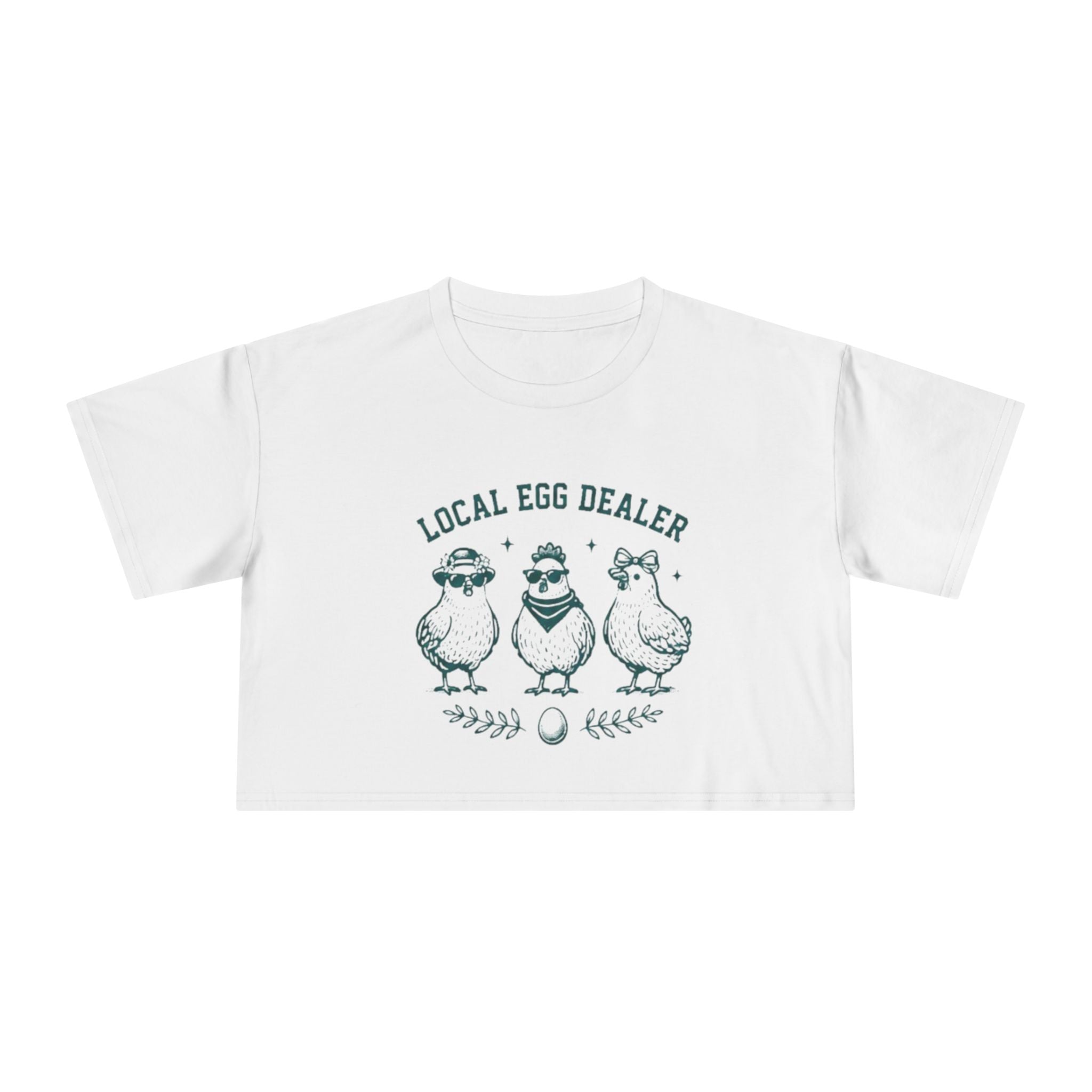 Crop Tee | "Local Egg Dealer" Cute Chickens Graphic for Farm Girl