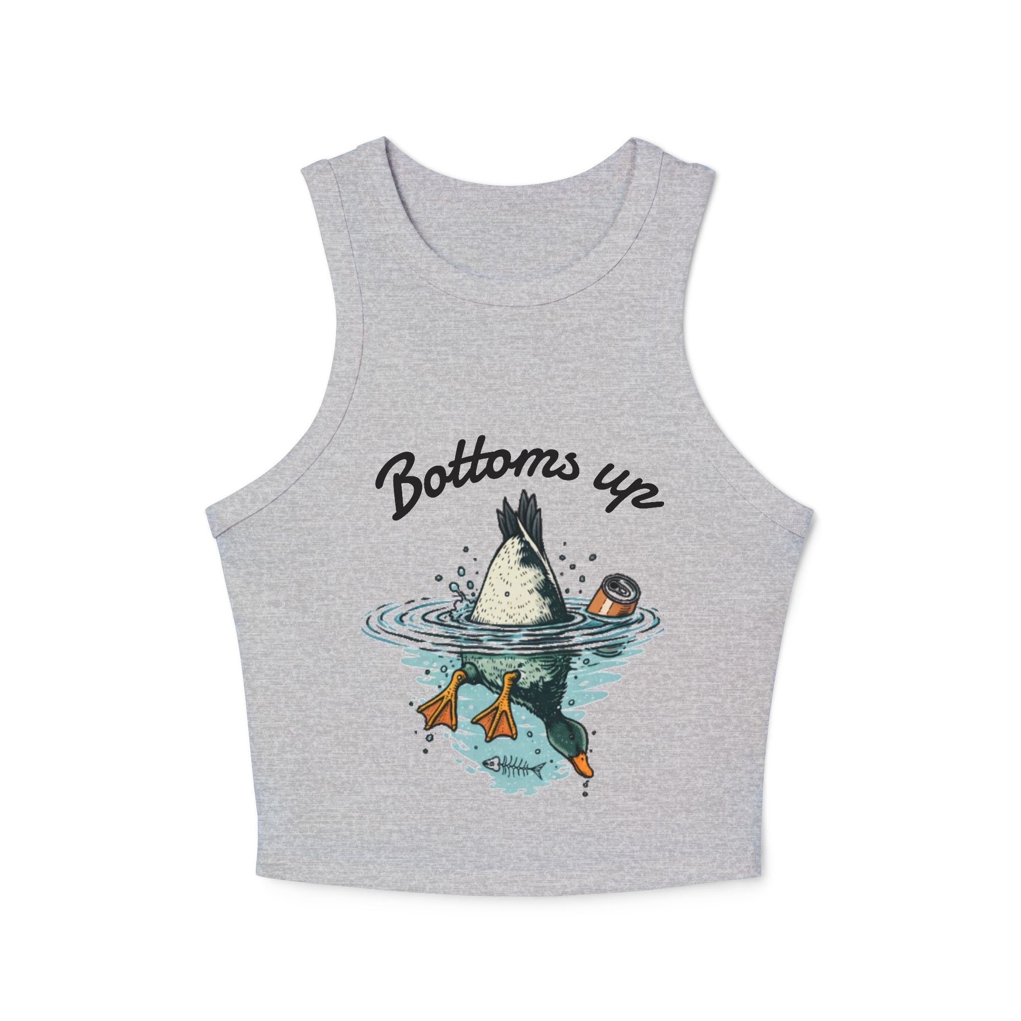 Bottoms Up Duck Illustration Racer Tank Top | Womens Summer Graphic Crop