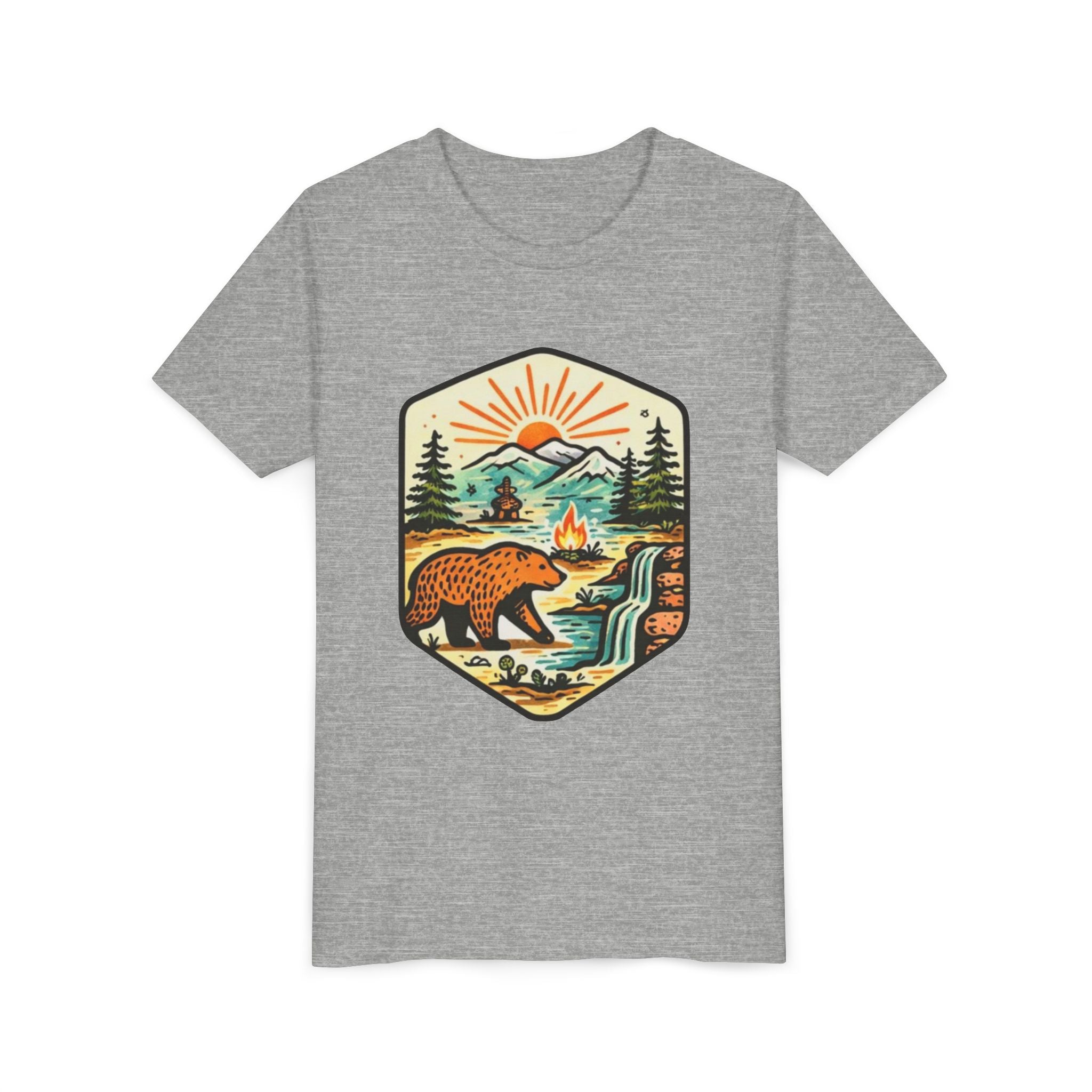 Youth Tee | Bear Camping Adventure Graphic Shirt