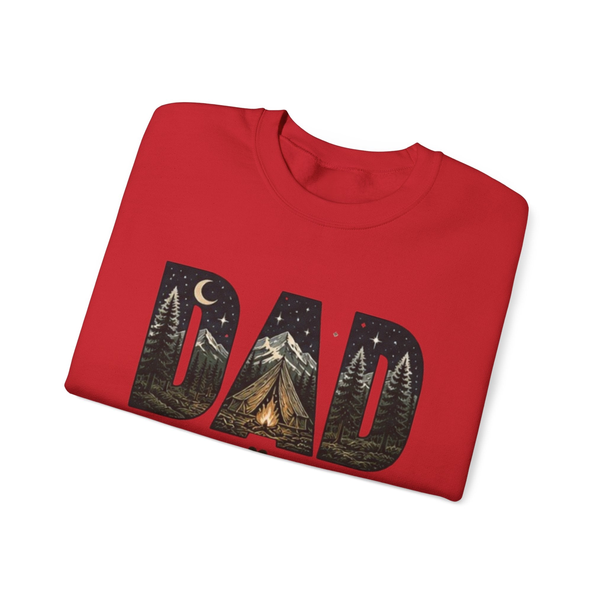 Dad Camping Crewneck Sweatshirt | Rustic Campfire & Mountain Outdoor Dad Gift