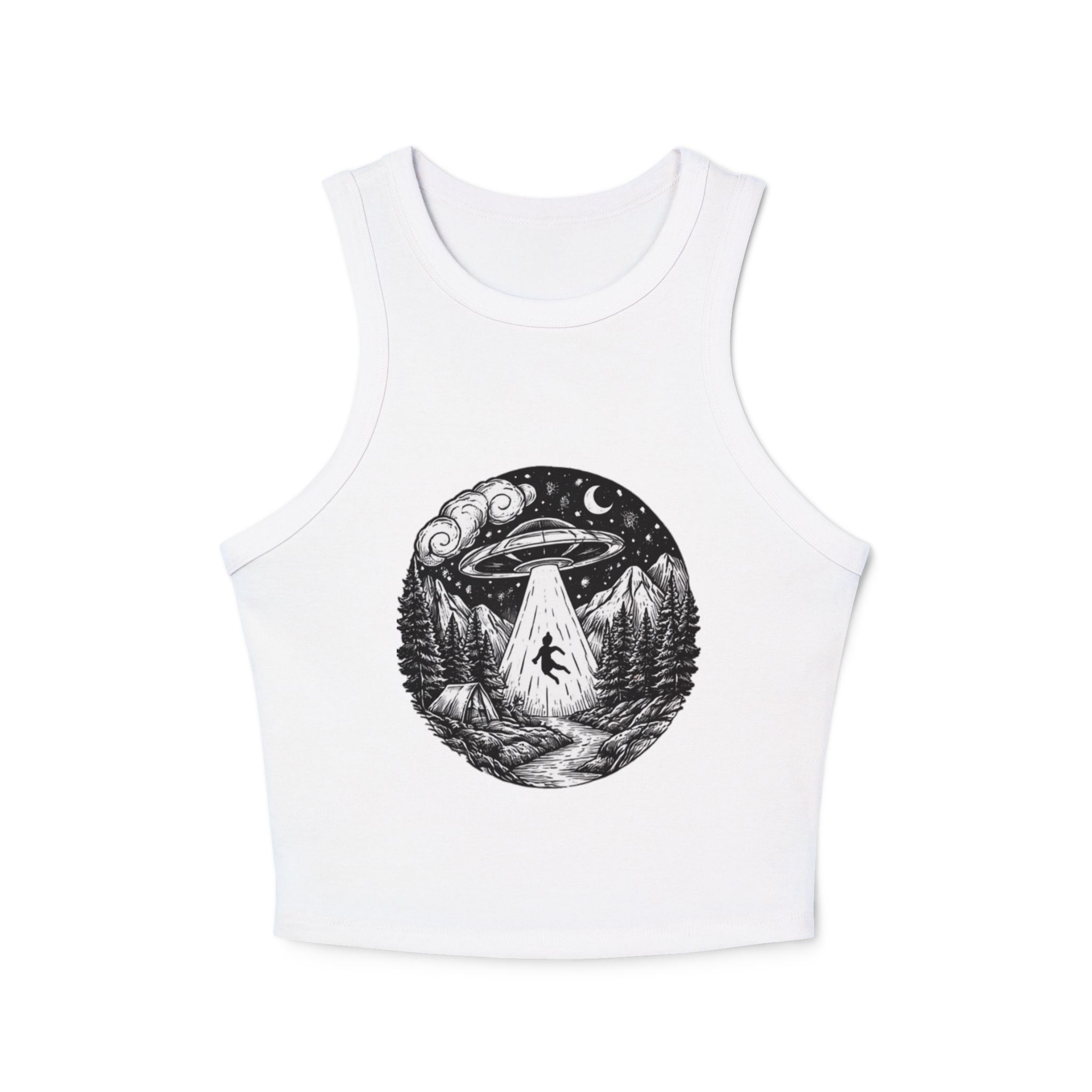 Alien Abduction UFO Racer Tank Top | Womens Micro Rib