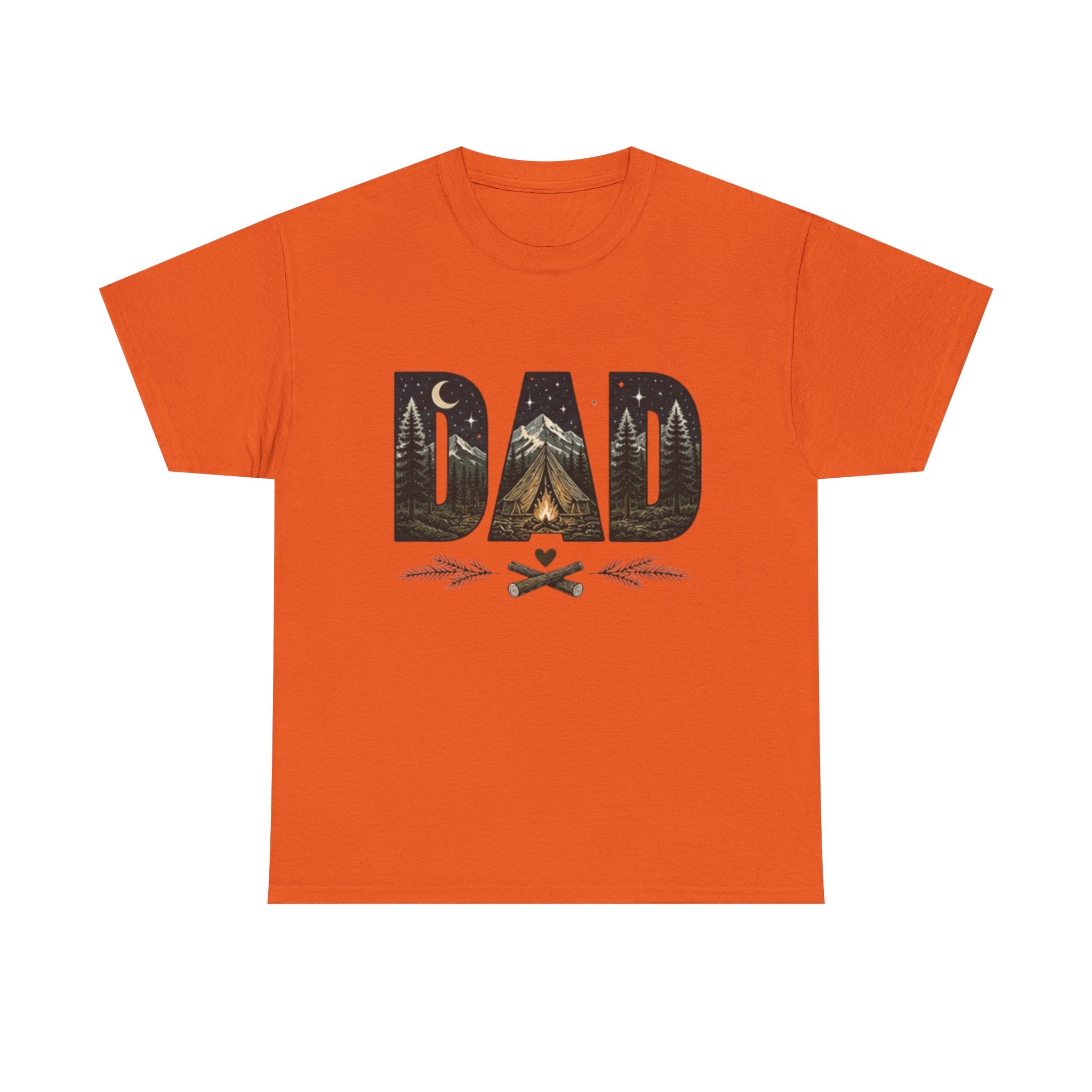 Dad Camping T-Shirt | Outdoor Graphic Tee with Tent & Campfire Design