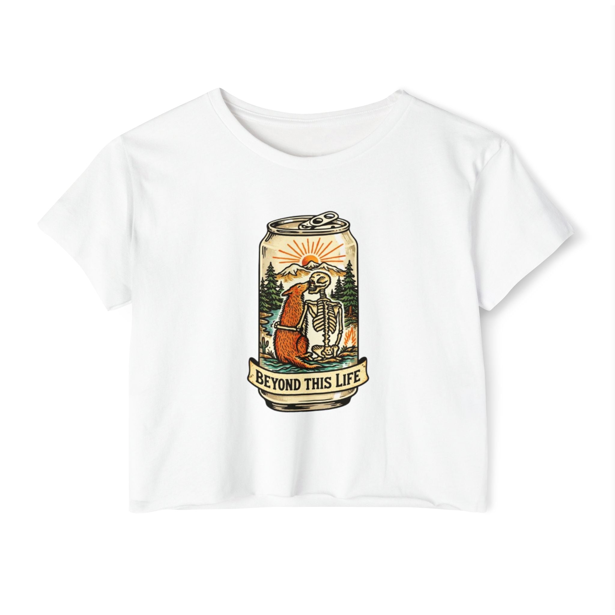 Festival Crop Top | Beyond This Life Can Art Graphic