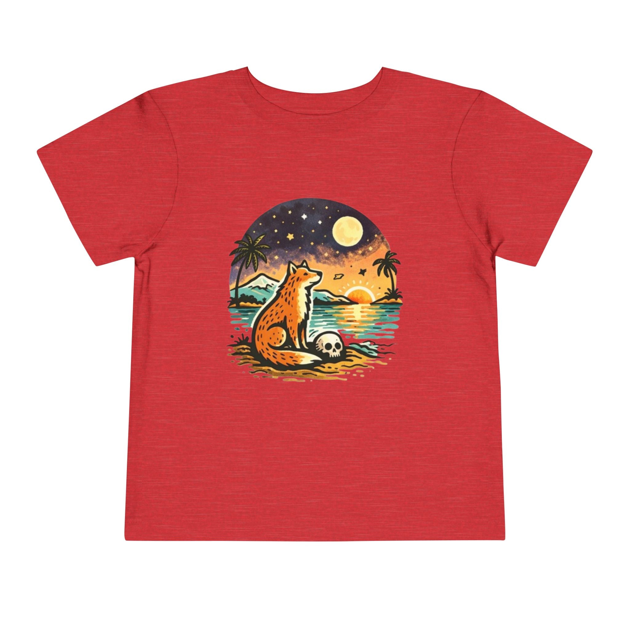 Toddler Tee | Fox Watching Sunset Beach Illustration