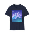 Mountain Night Graphic Tee | Purple Blue Retro Starry Landscape T-Shirt