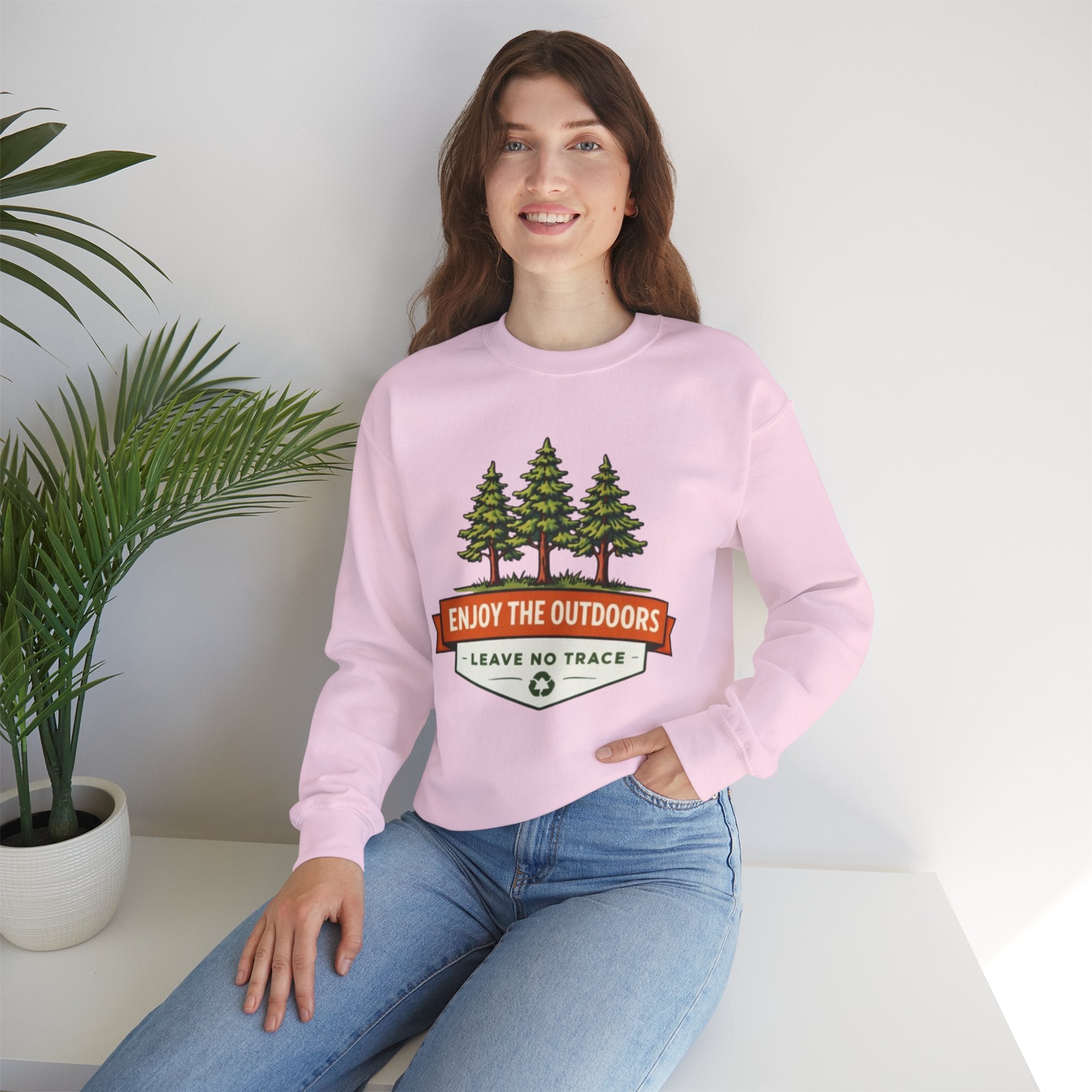 Enjoy the Outdoors Crewneck Sweatshirt | "Leave No Trace" Camping Graphic