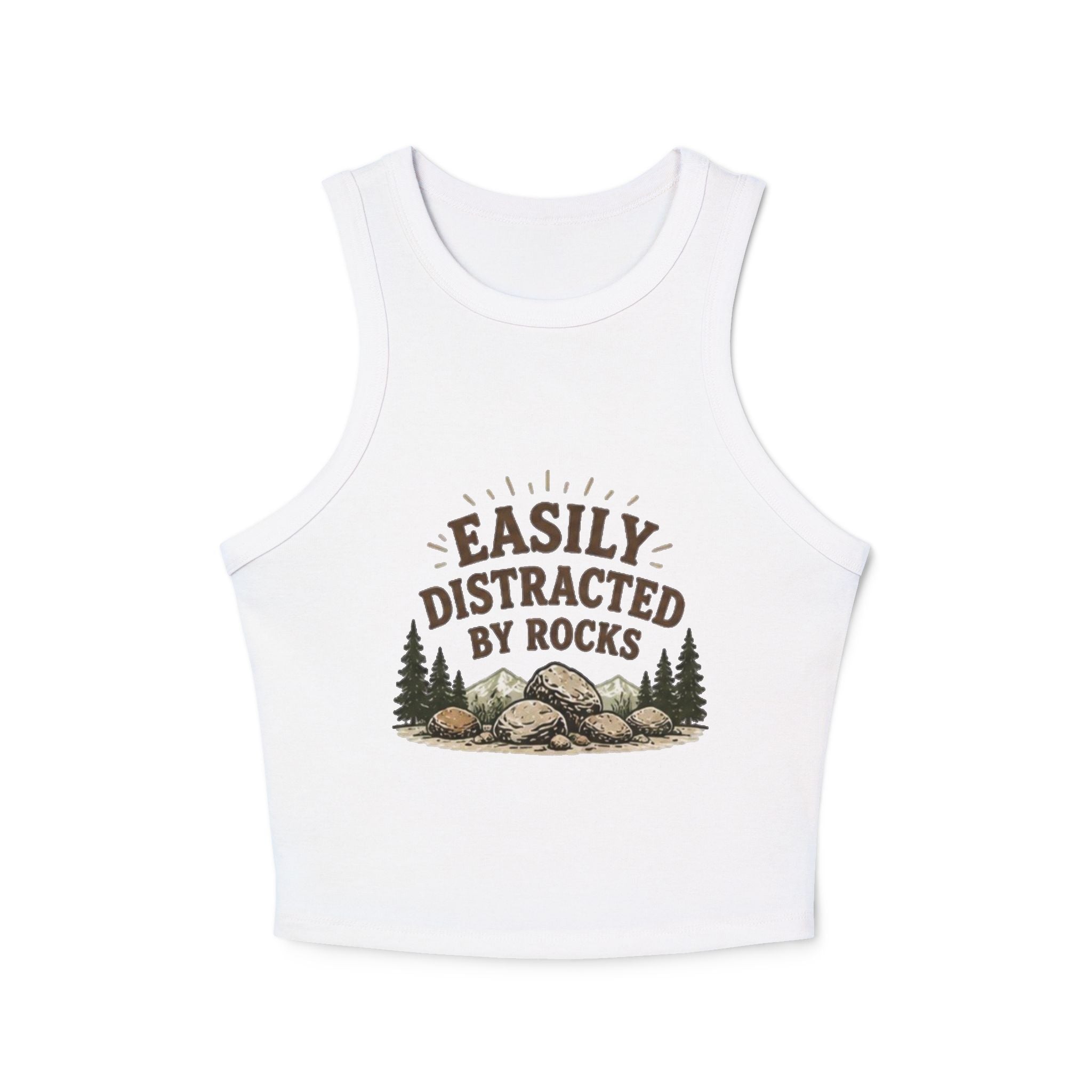 Easily Distracted by Rocks Racer Tank Top