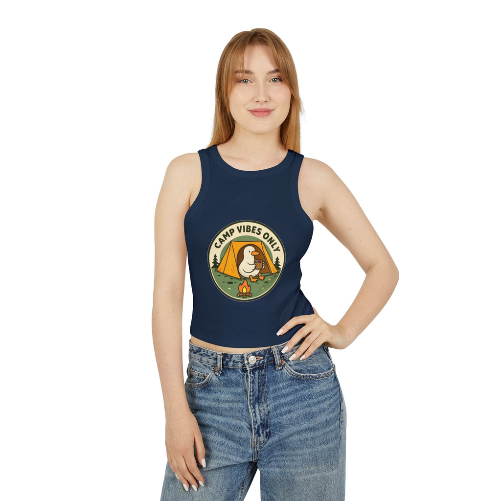Camp Vibes Only Ducky Racer Tank | Womens Camping Graphic Tank Top