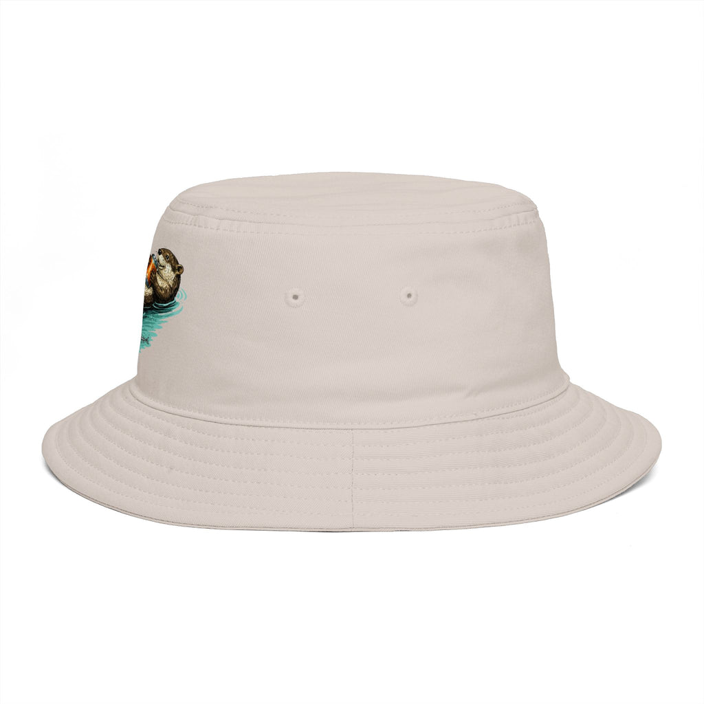 Otter Float Bucket Hat | Cute River Otter Relaxing on Water, Casual Outdoor Sun Hat