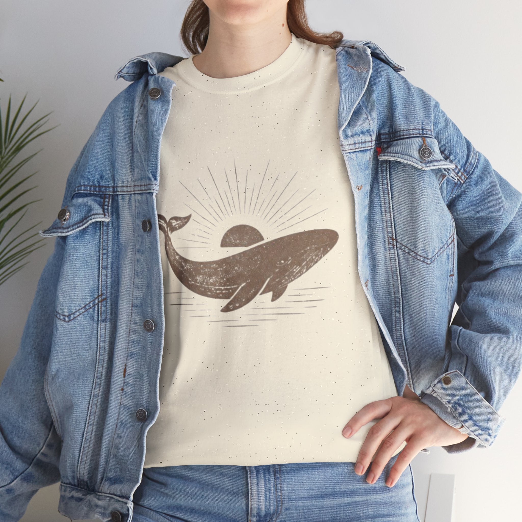Whale Sunset T-Shirt | Minimal Coastal Graphic Tee