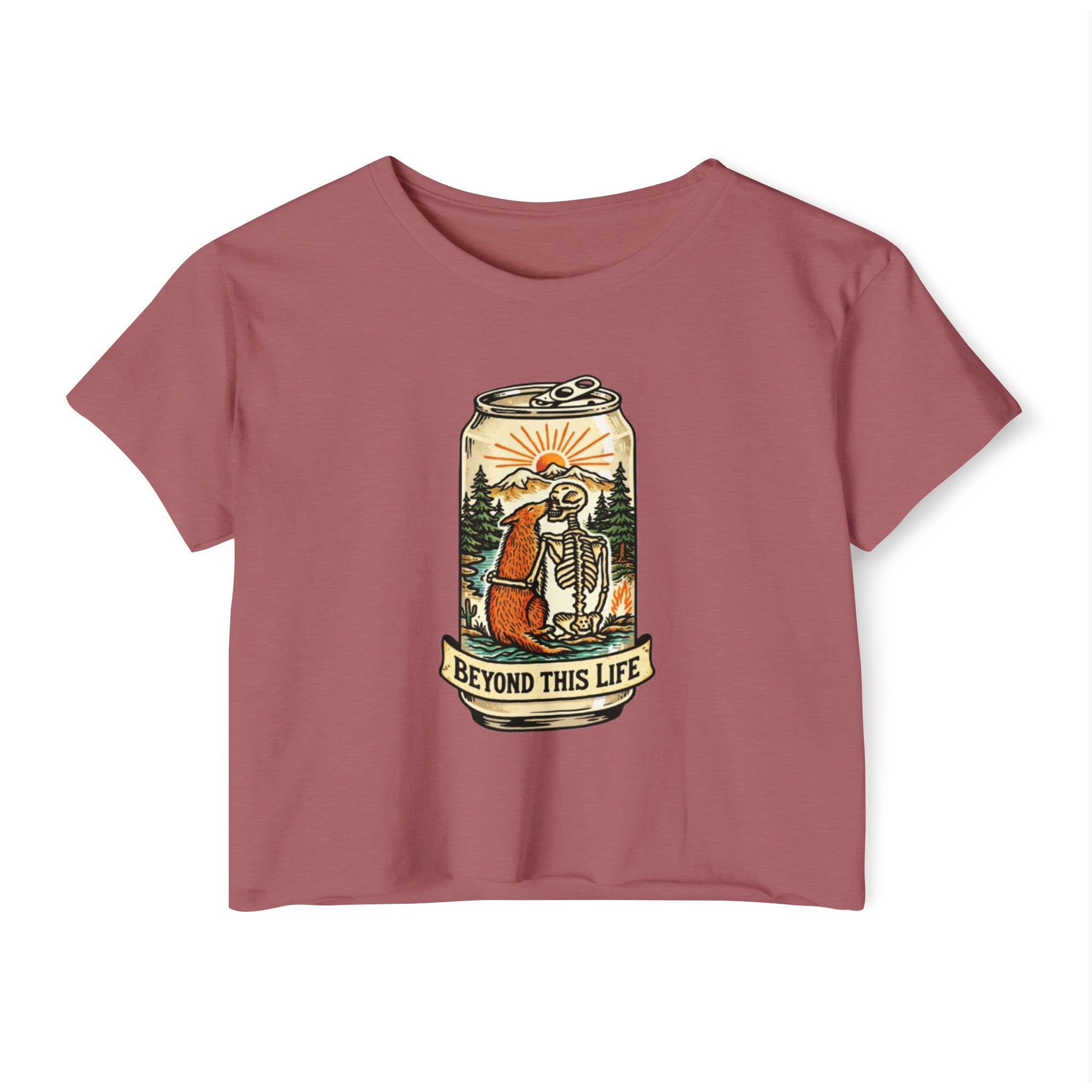 Festival Crop Top | Beyond This Life Can Art Graphic