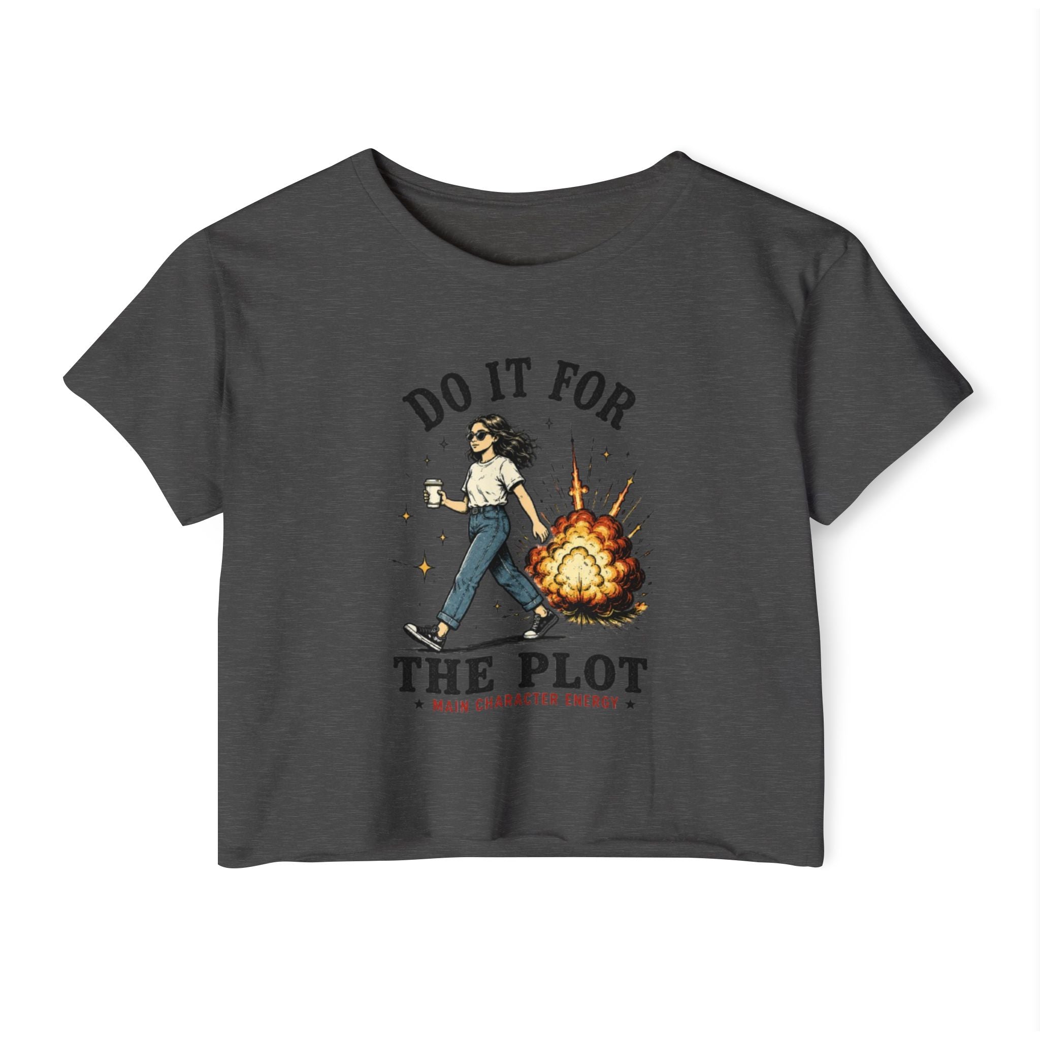 Crop Top | "Do It For The Plot" Retro Graphic Festival Tee