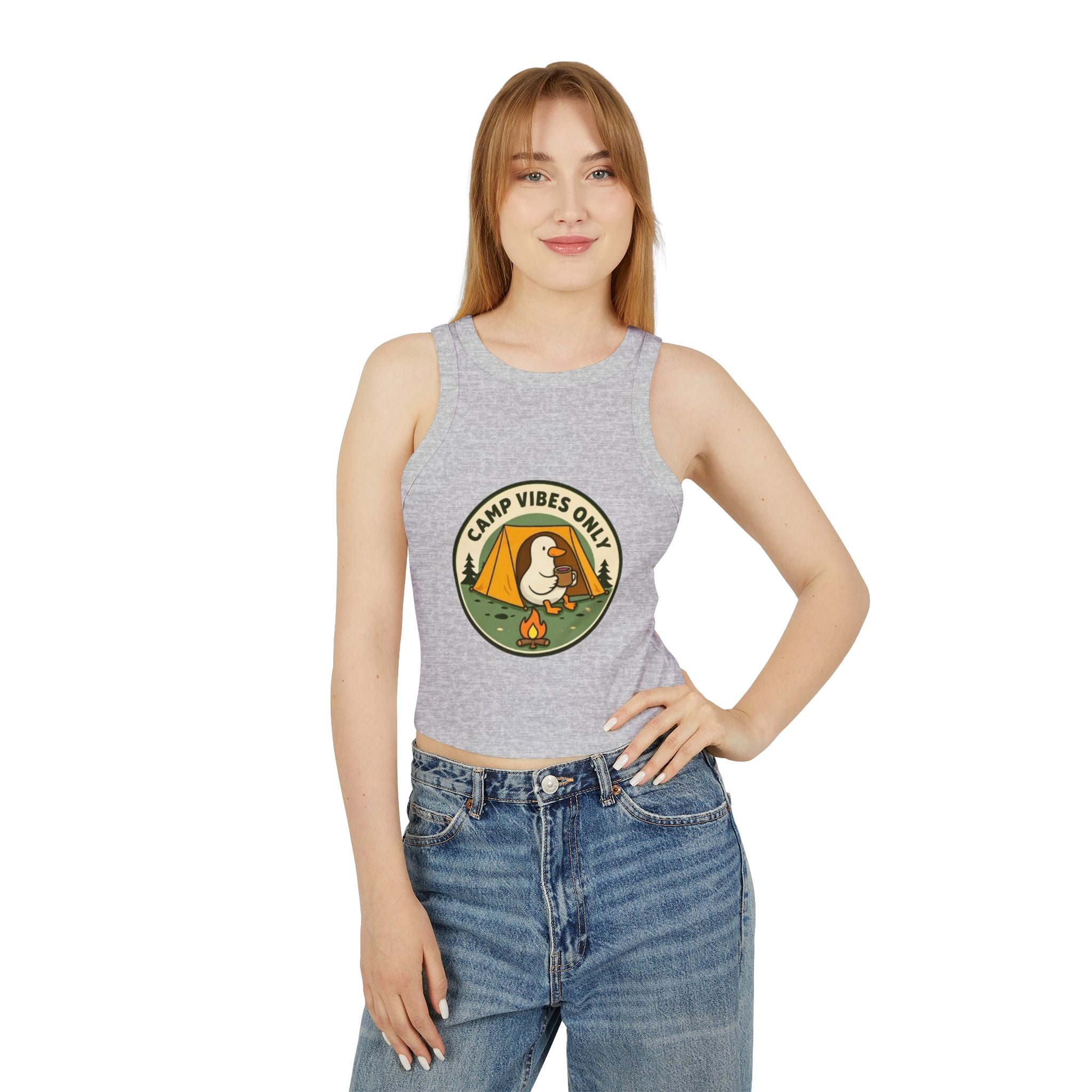 Camp Vibes Only Ducky Racer Tank | Womens Camping Graphic Tank Top