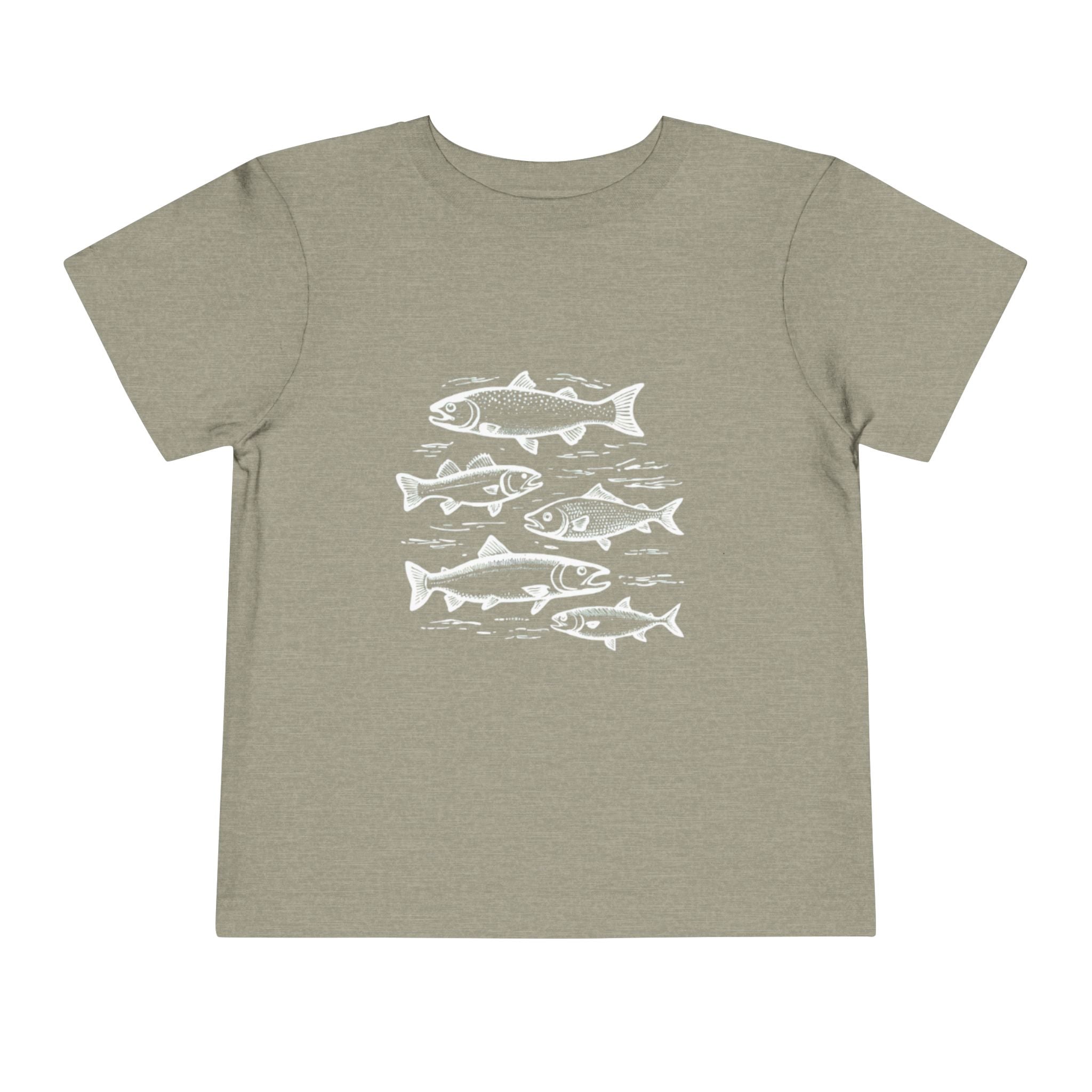 Toddler Tee | Vintage Fish Sketches Kids Short Sleeve Shirt