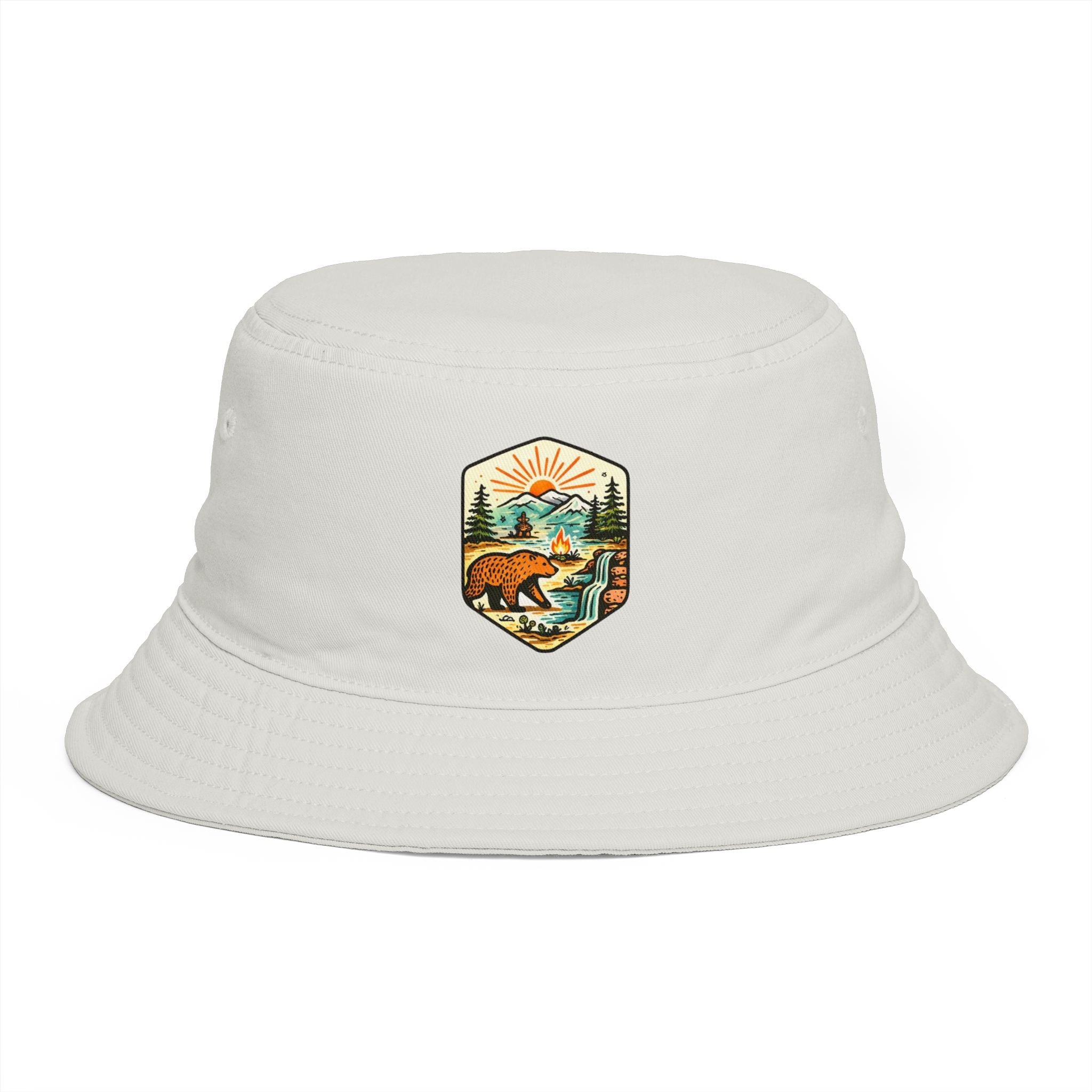 Bear Mountain Scenic Bucket Hat | Outdoor Adventure Patch Cap