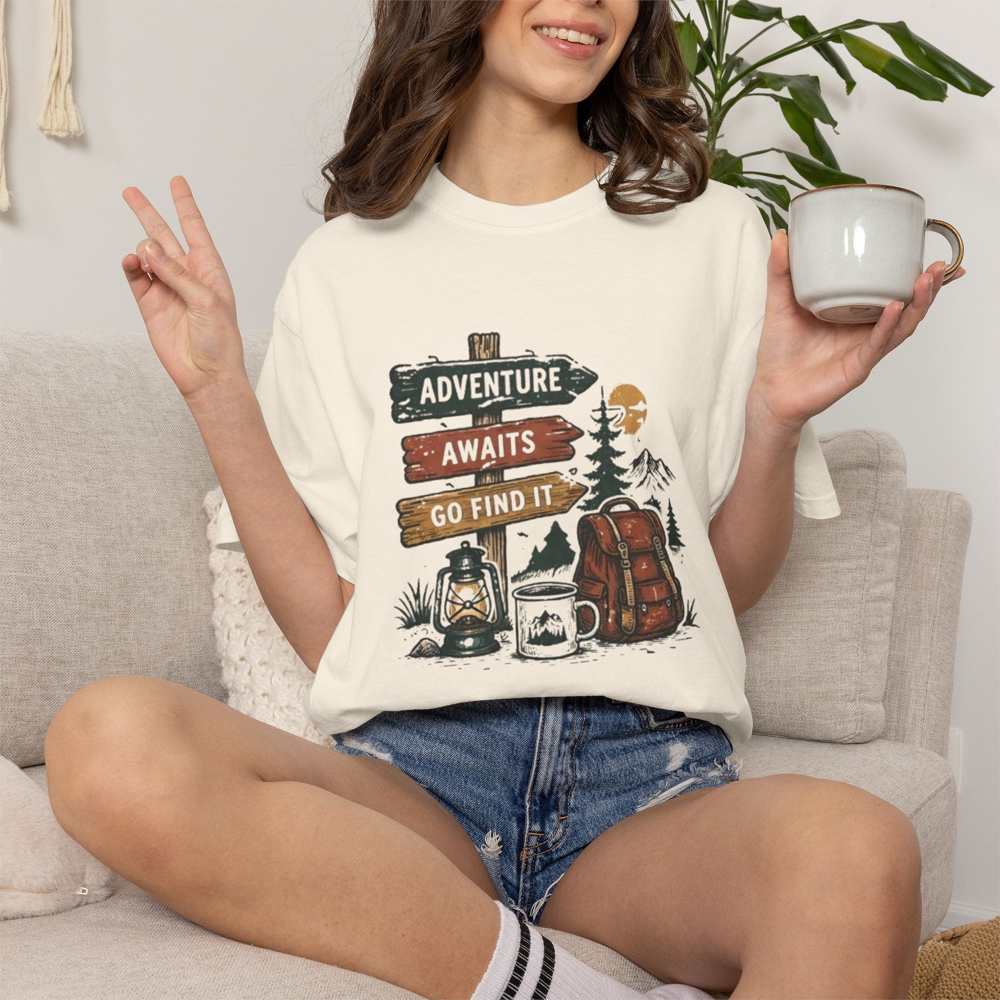 Adventure Awaits Camping T-Shirt | Go Find It Graphic Tee