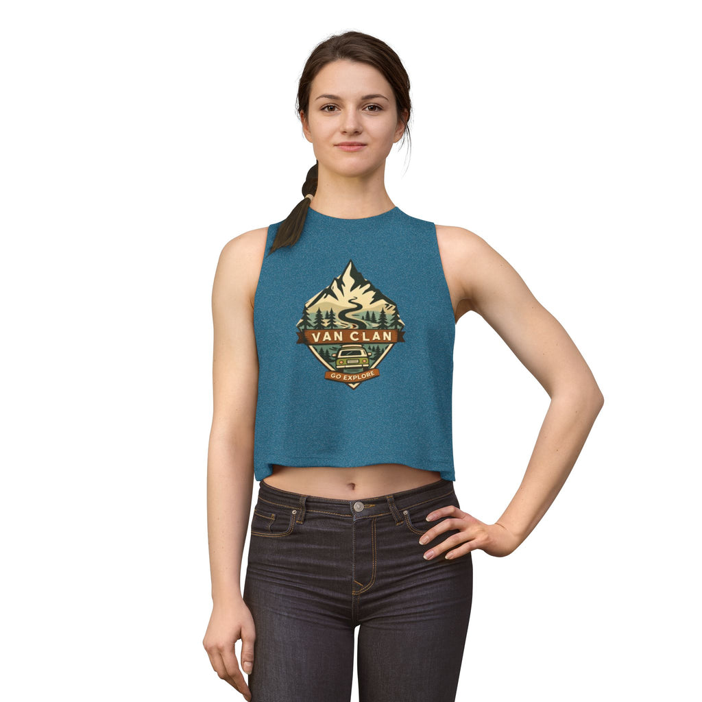 Van Clan "Go Explore" Crop Top | Women's Adventure Graphic Tank