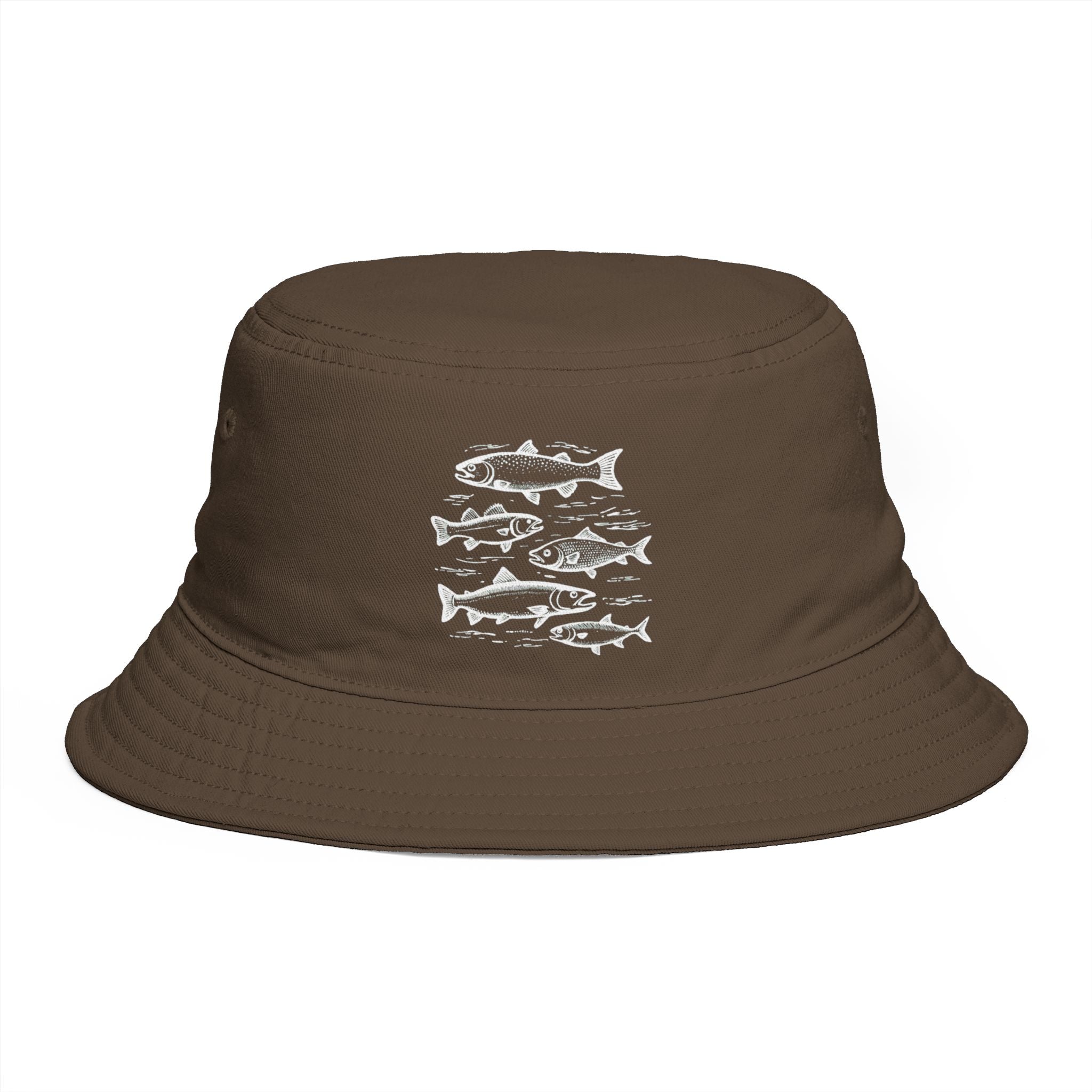 Bucket Hat | Vintage Fish Sketches Outdoor Fishing Hat