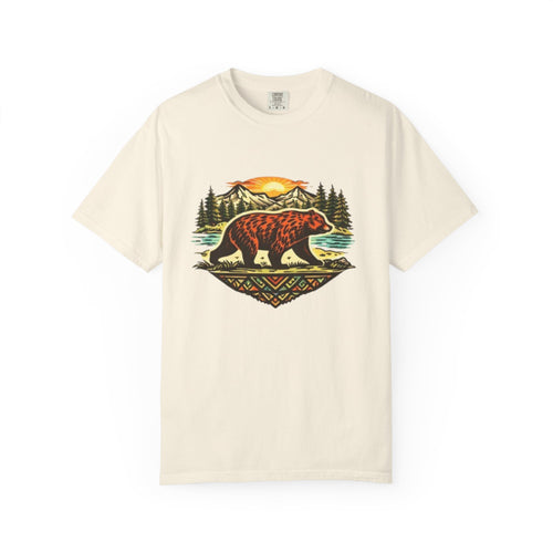 Bear Sunset T-Shirt | Vintage Forest Adventure Graphic Tee
