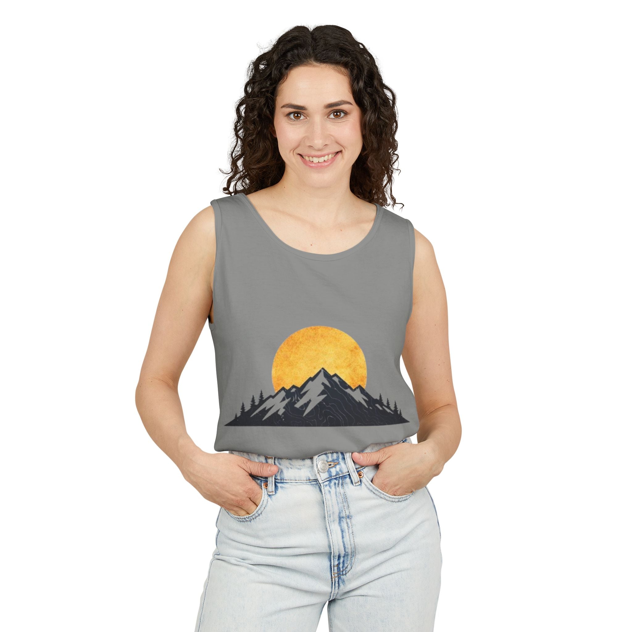 Moon & Mountain Tank | Mountain Landscape Graphic Tank Top